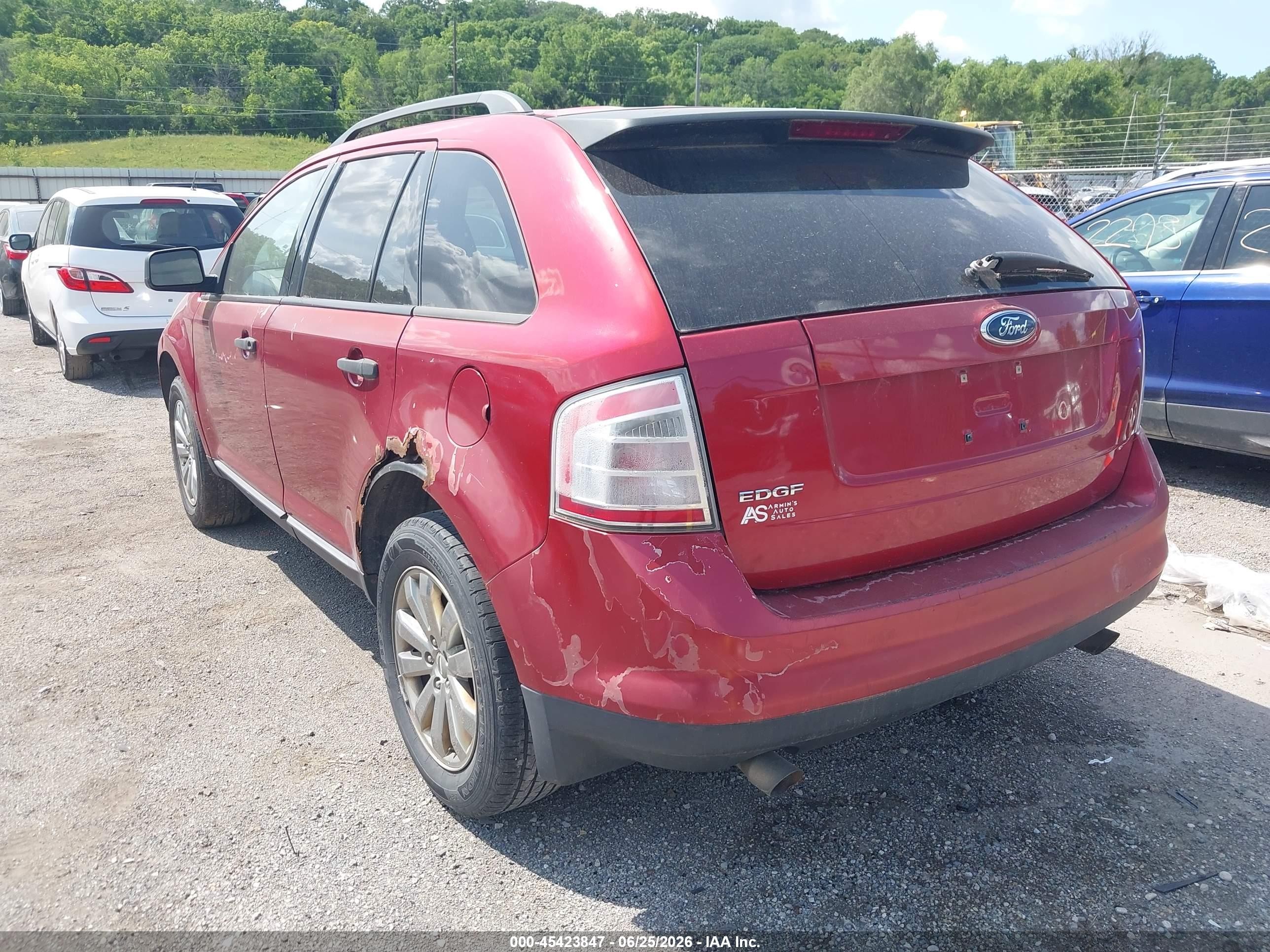 2007 Ford Edge Se Burgundy vin: 2FMDK36CX7BB03185