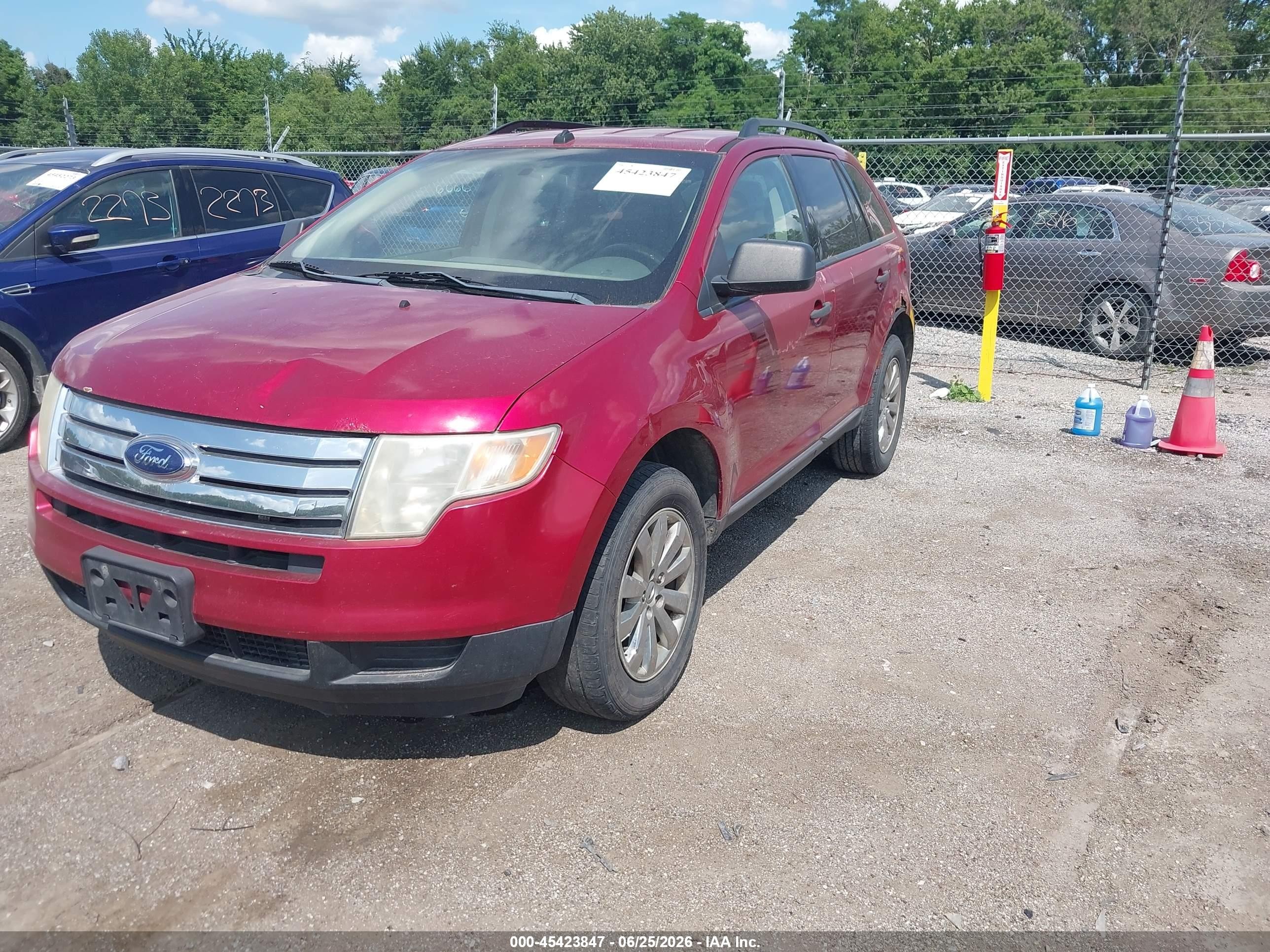 2007 Ford Edge Se Burgundy vin: 2FMDK36CX7BB03185