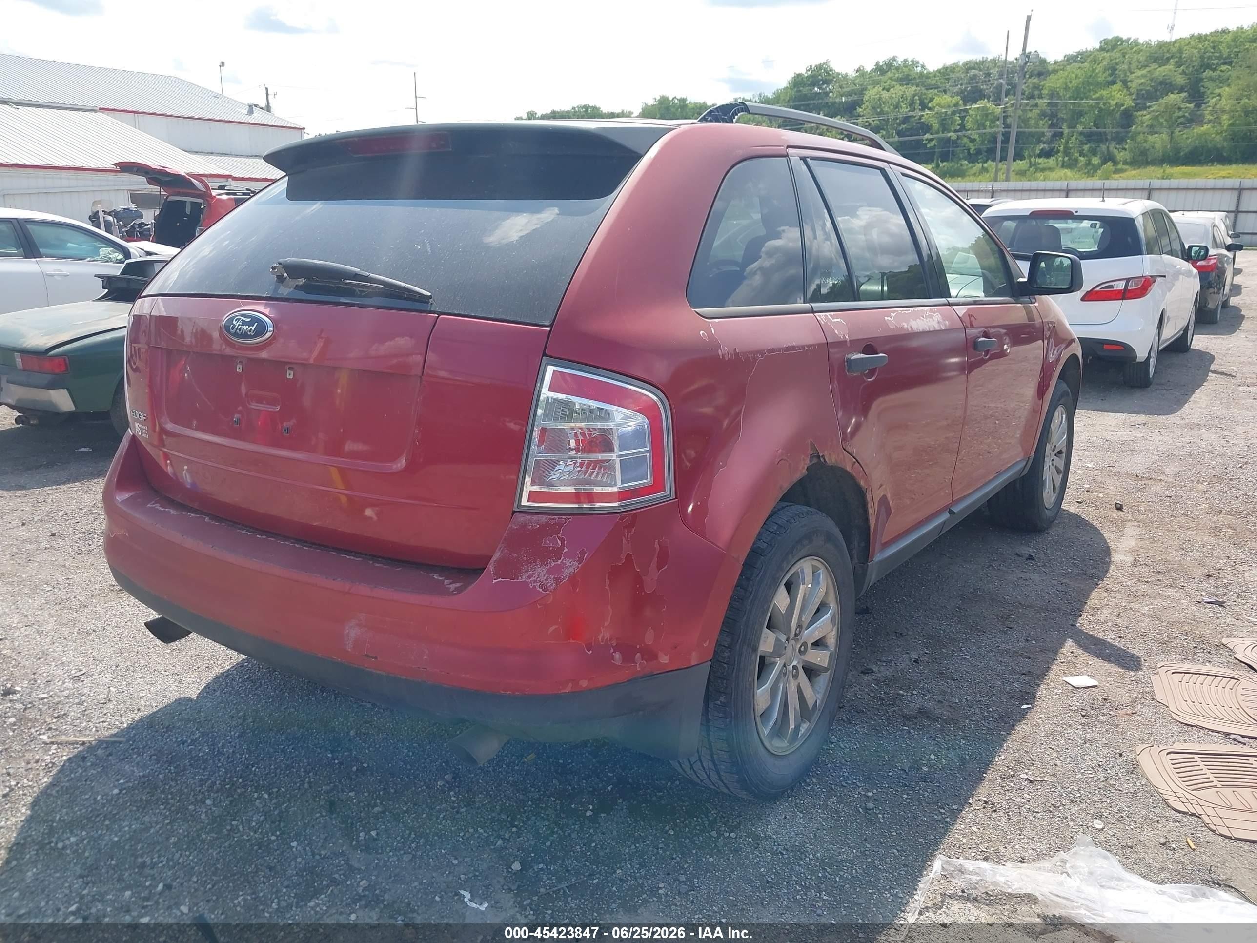 2007 Ford Edge Se Burgundy vin: 2FMDK36CX7BB03185