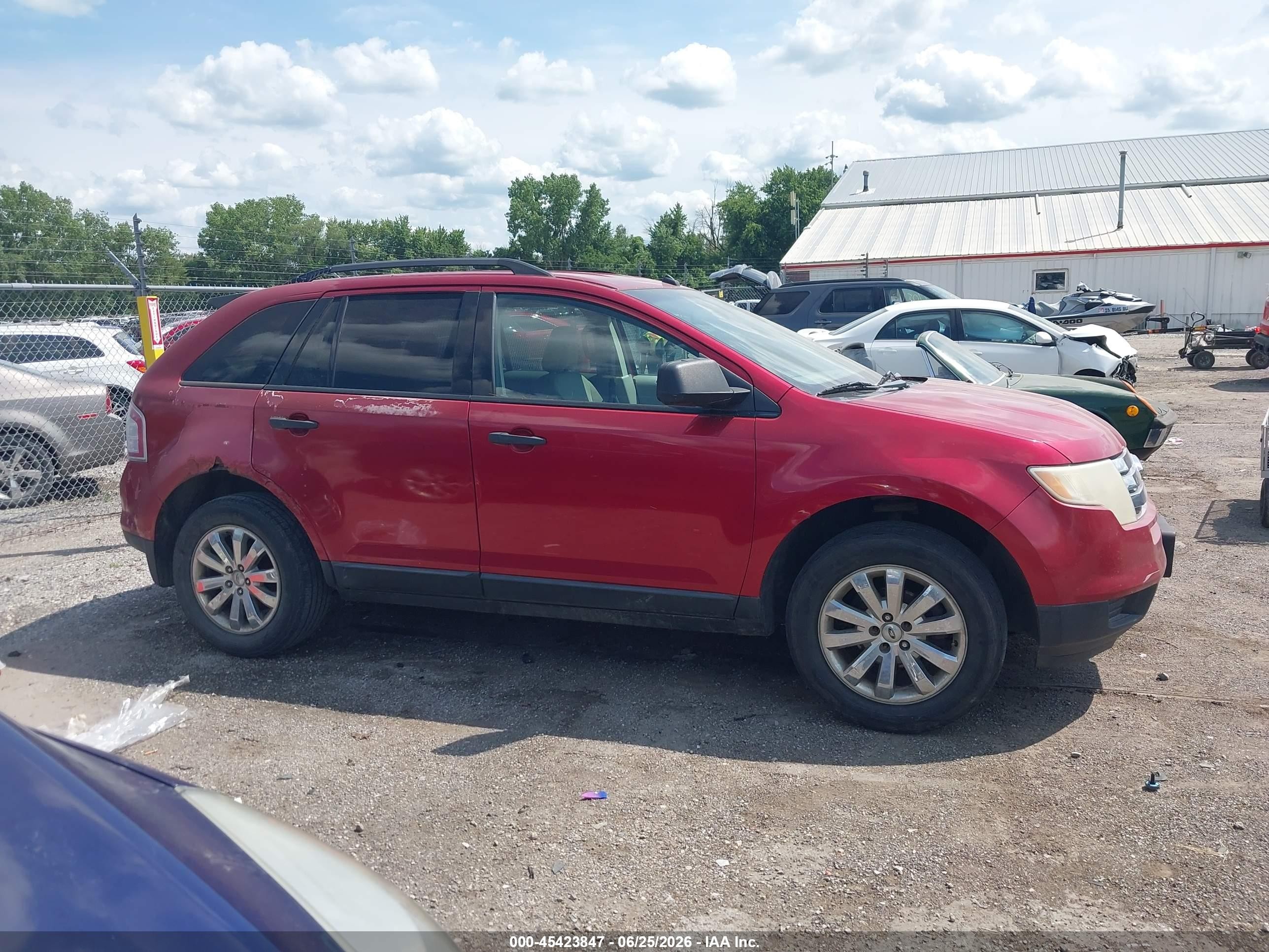 2007 Ford Edge Se Burgundy vin: 2FMDK36CX7BB03185