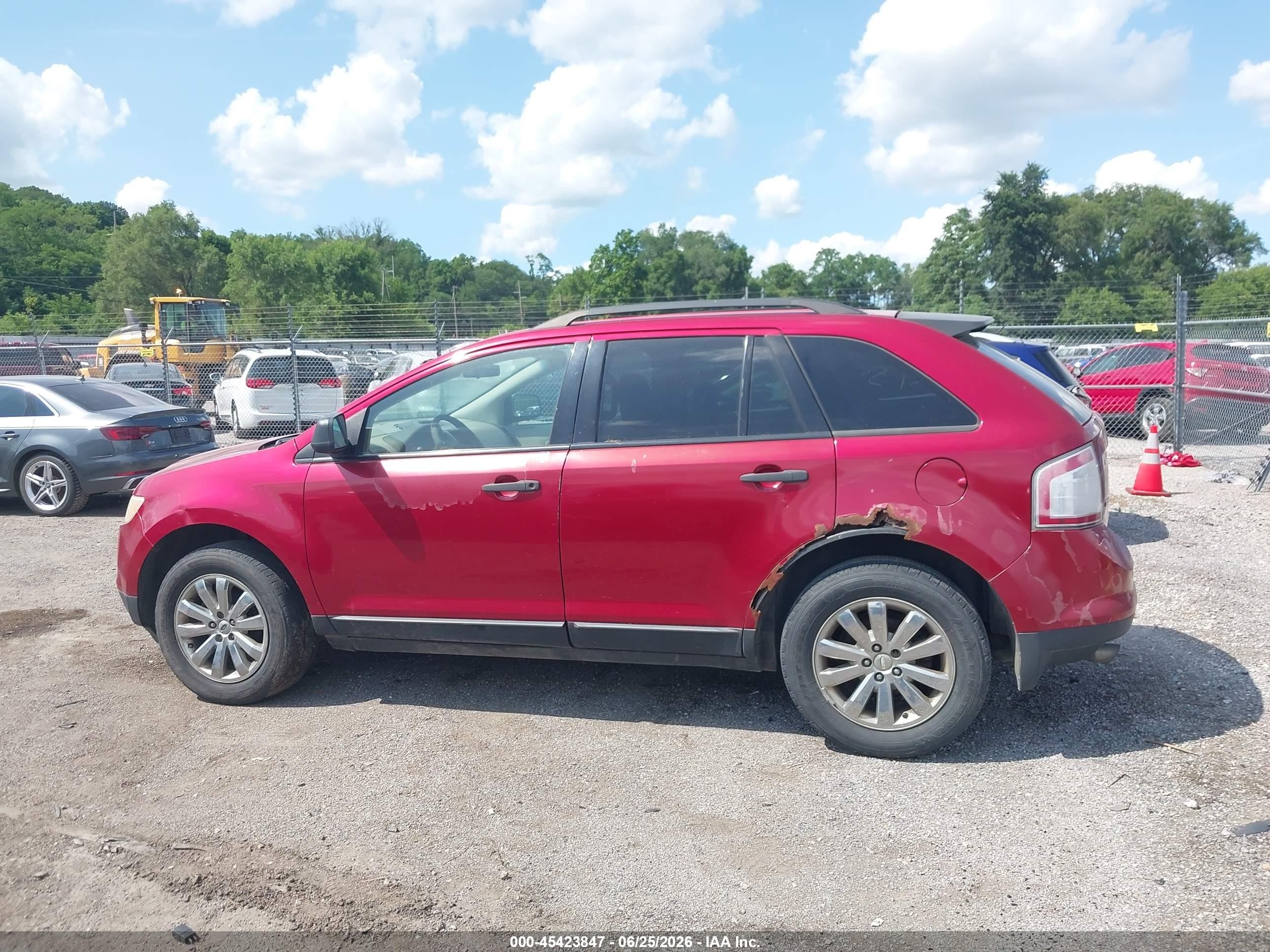 2007 Ford Edge Se Burgundy vin: 2FMDK36CX7BB03185
