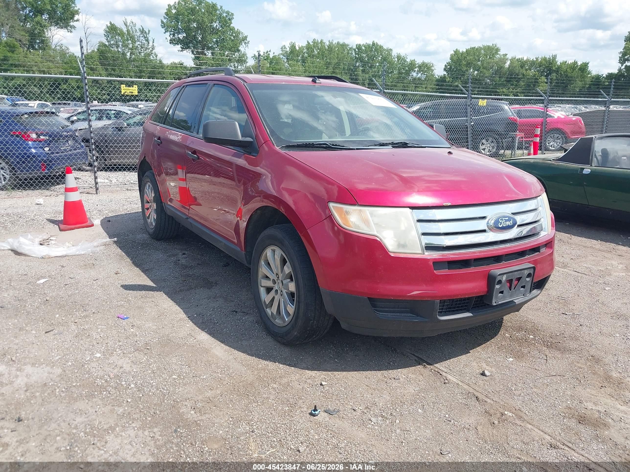 2007 Ford Edge Se Burgundy vin: 2FMDK36CX7BB03185