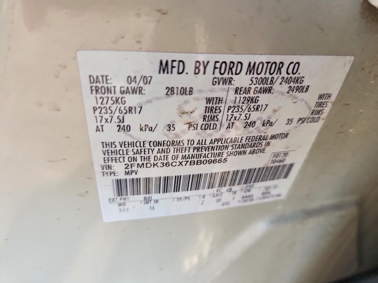 2007 Ford Edge Se Beige vin: 2FMDK36CX7BB09665