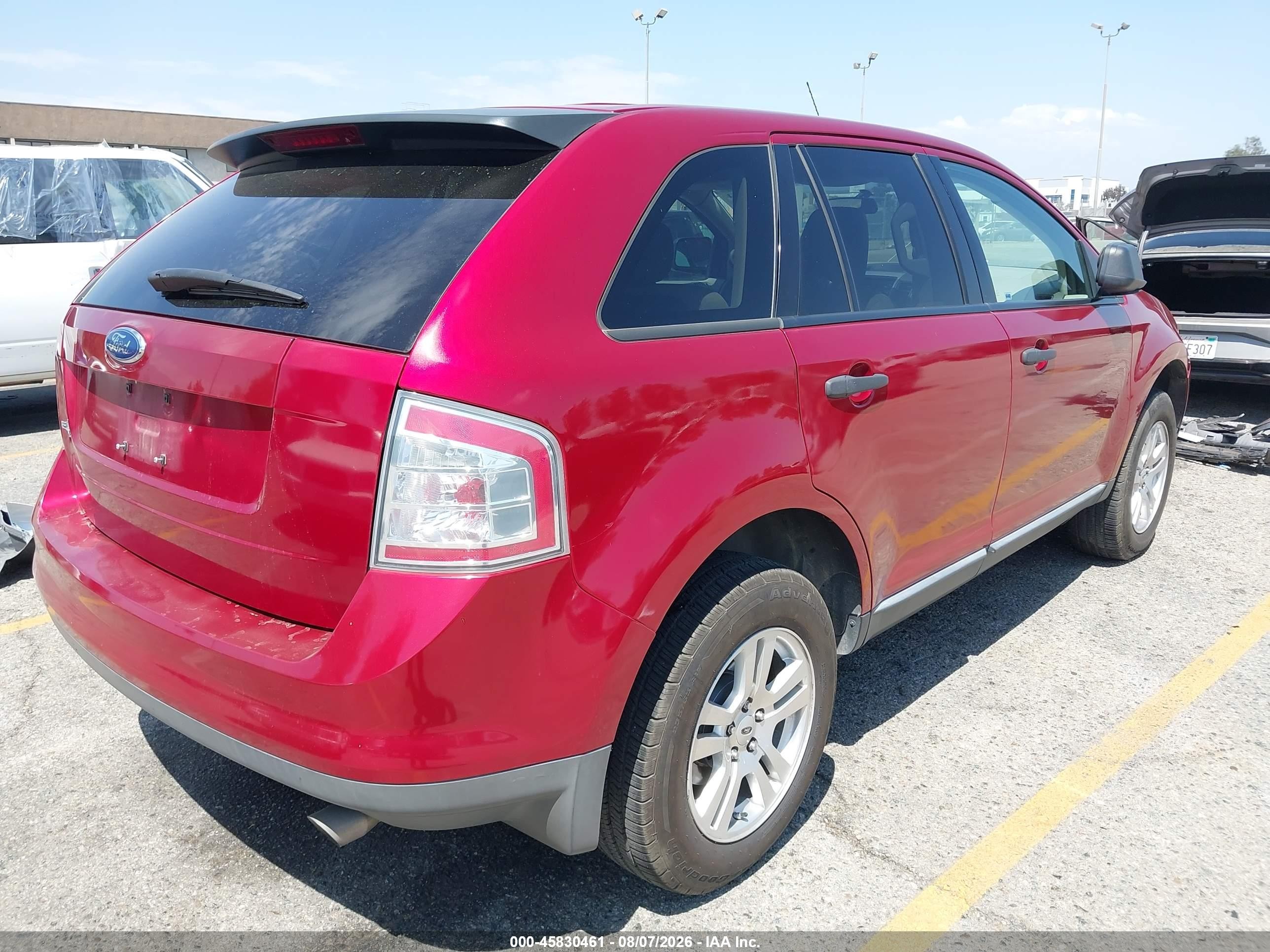 2007 Ford Edge Se Red vin: 2FMDK36CX7BB62933