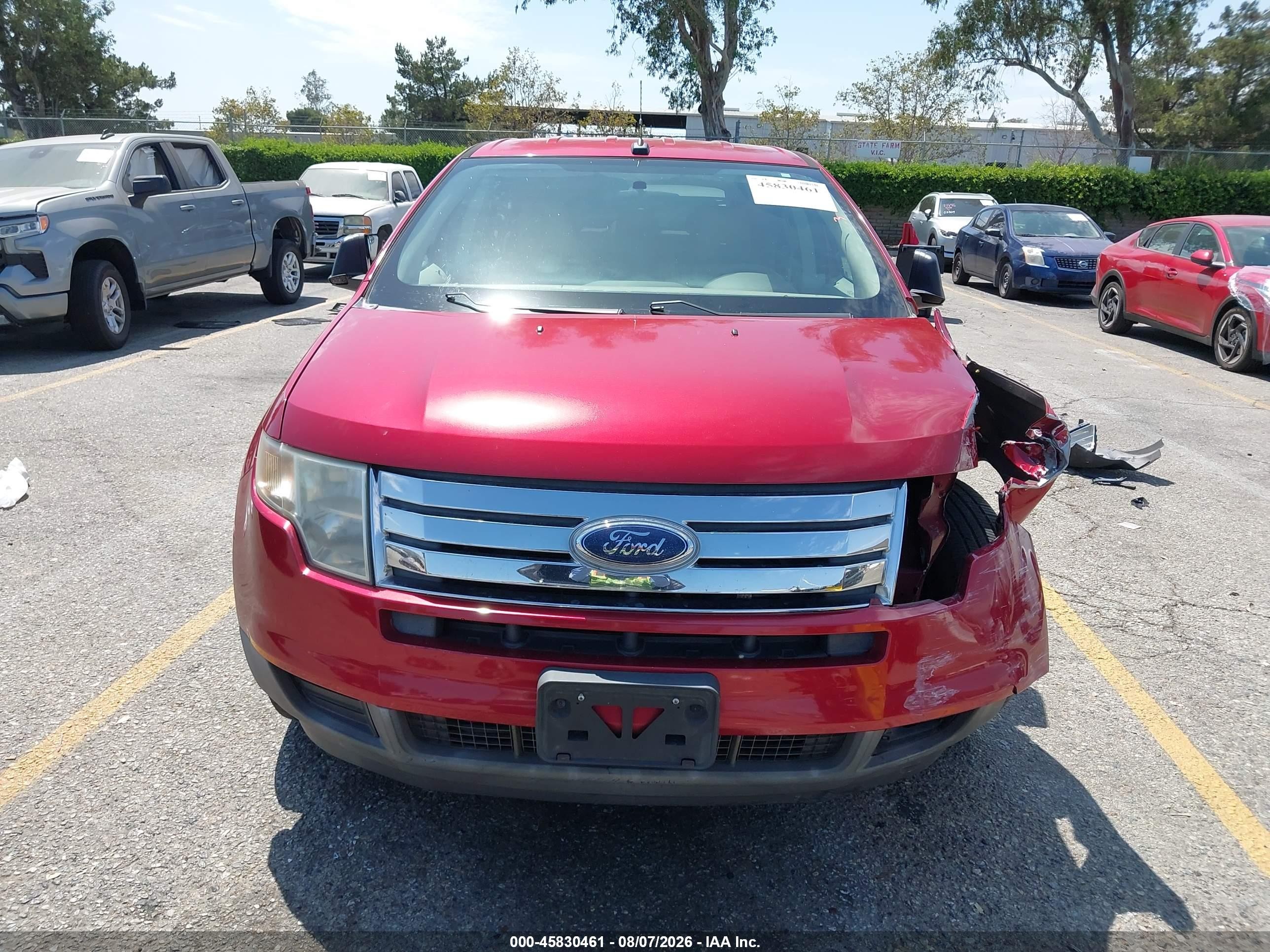 2007 Ford Edge Se Red vin: 2FMDK36CX7BB62933