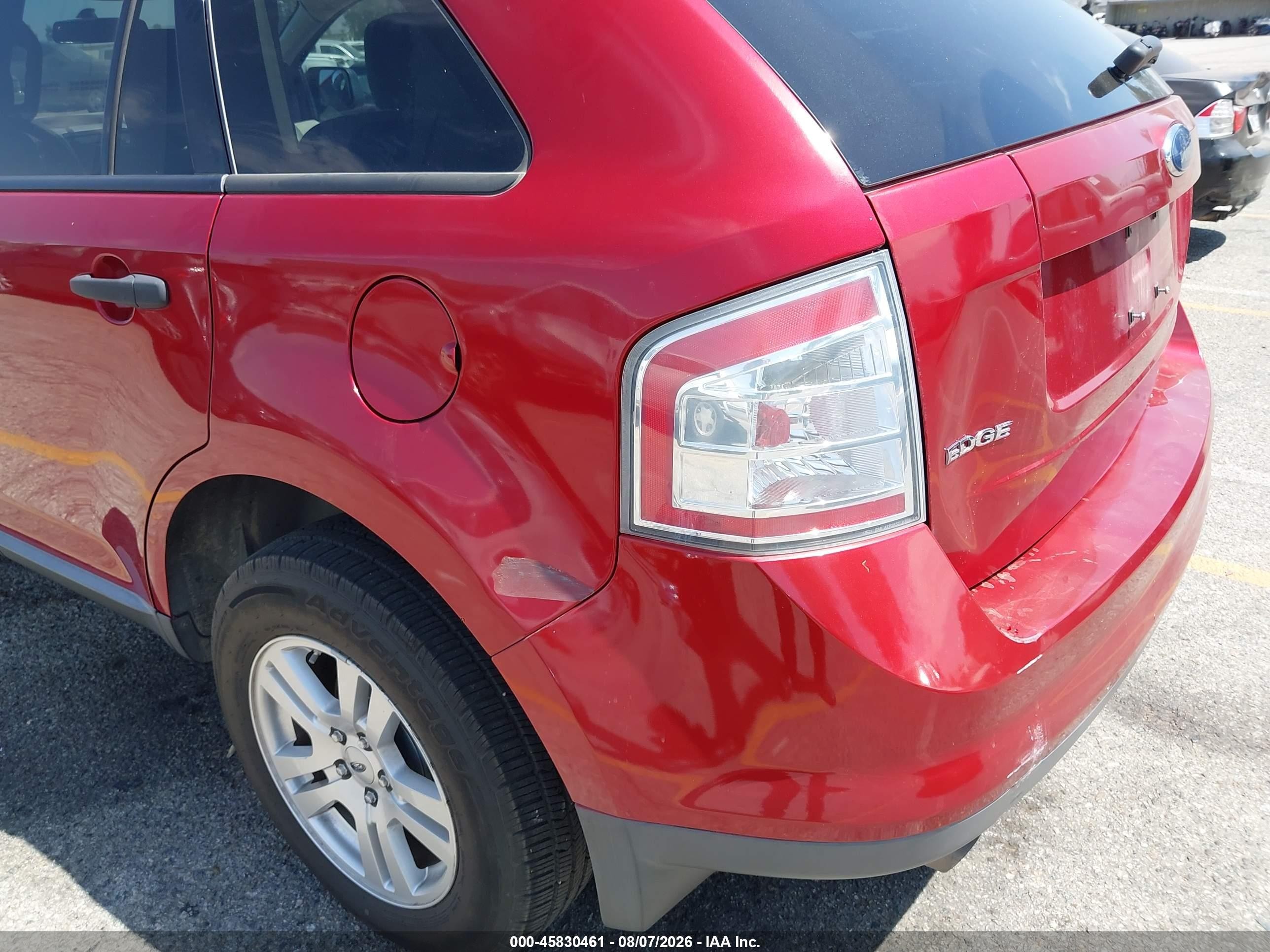 2007 Ford Edge Se Red vin: 2FMDK36CX7BB62933