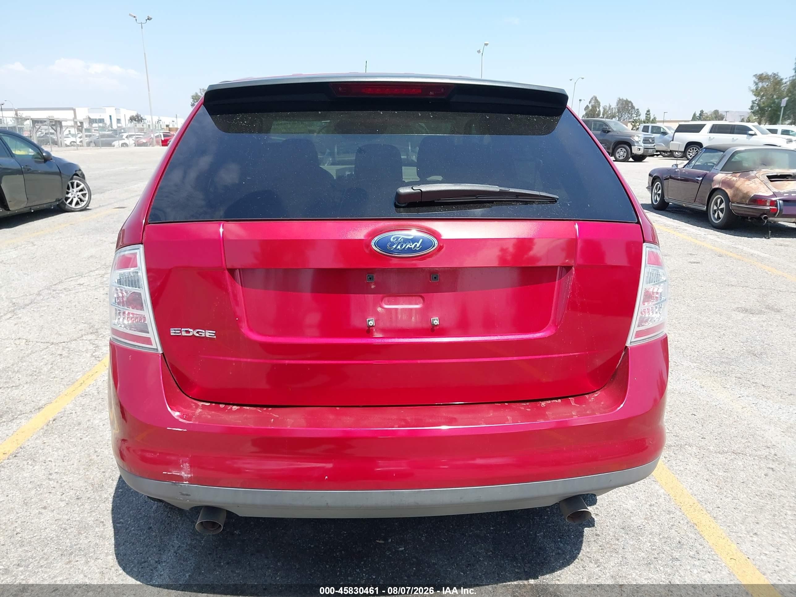 2007 Ford Edge Se Red vin: 2FMDK36CX7BB62933
