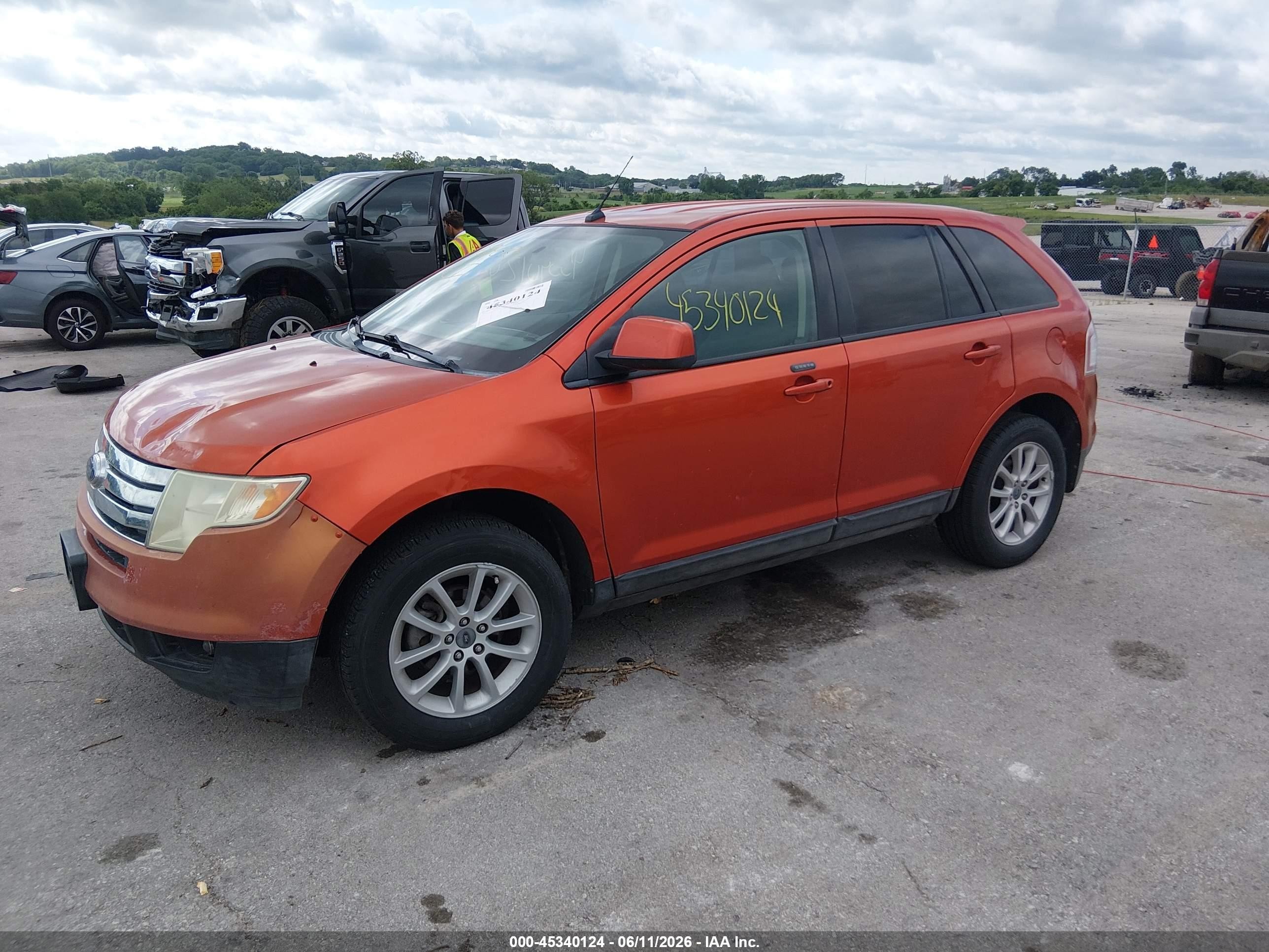 2007 Ford Edge Sel Orange vin: 2FMDK38C07BA99564