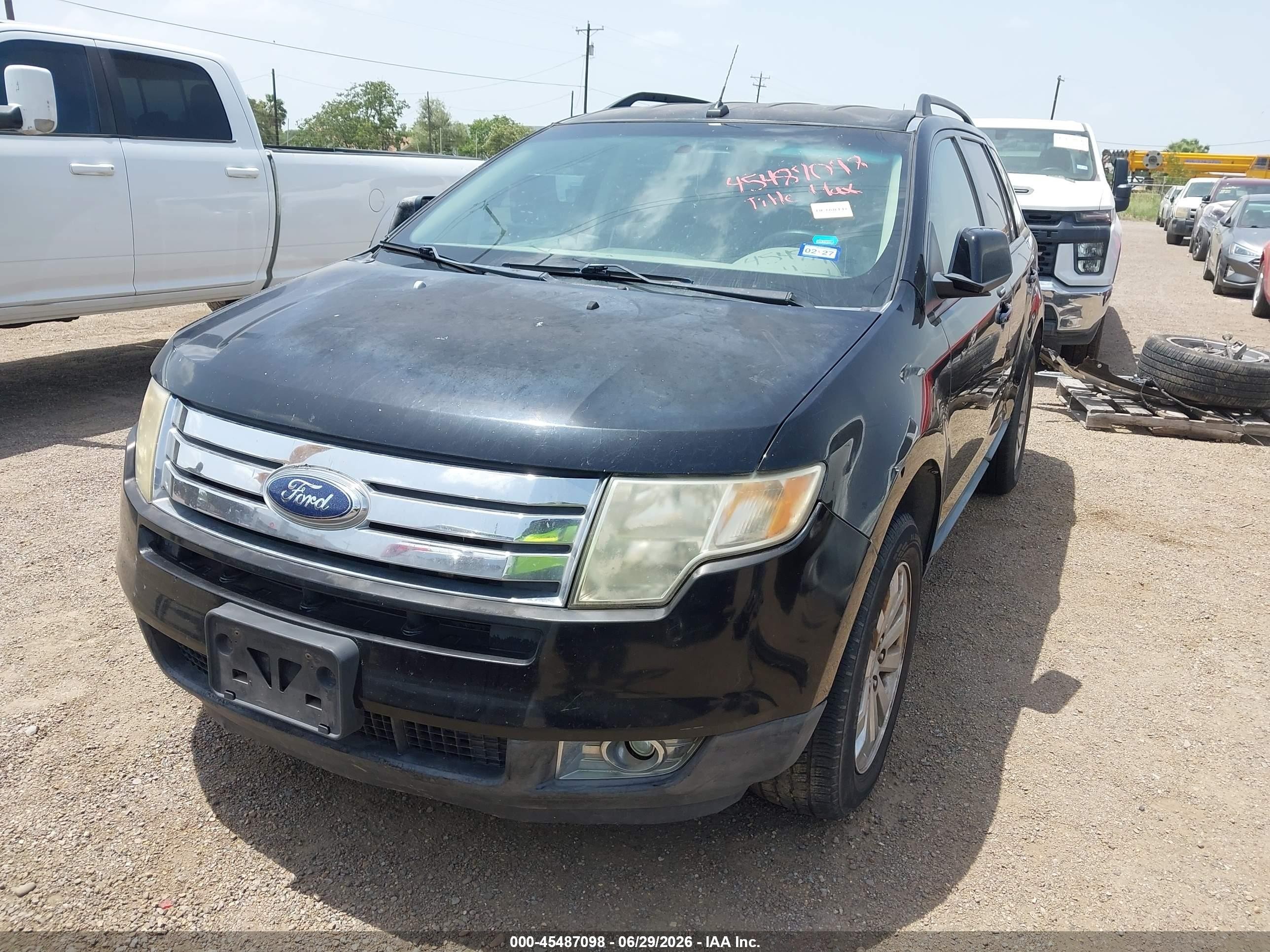 2007 Ford Edge Sel Black vin: 2FMDK38C07BB60413