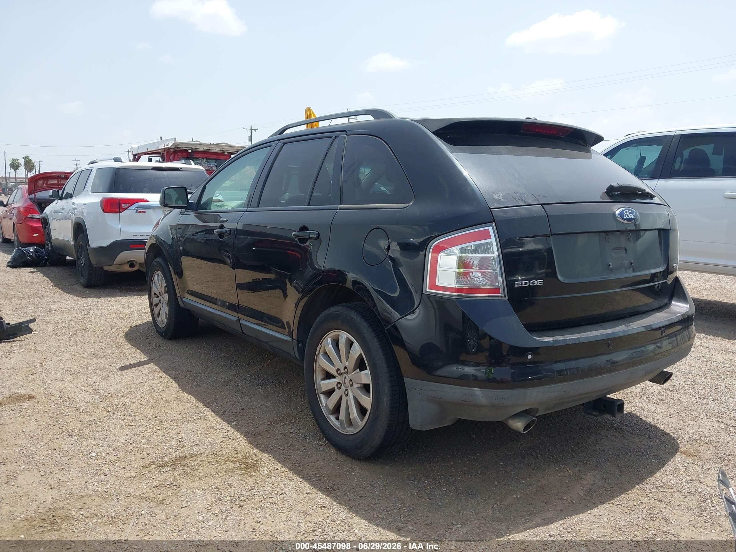 2007 Ford Edge Sel Black vin: 2FMDK38C07BB60413