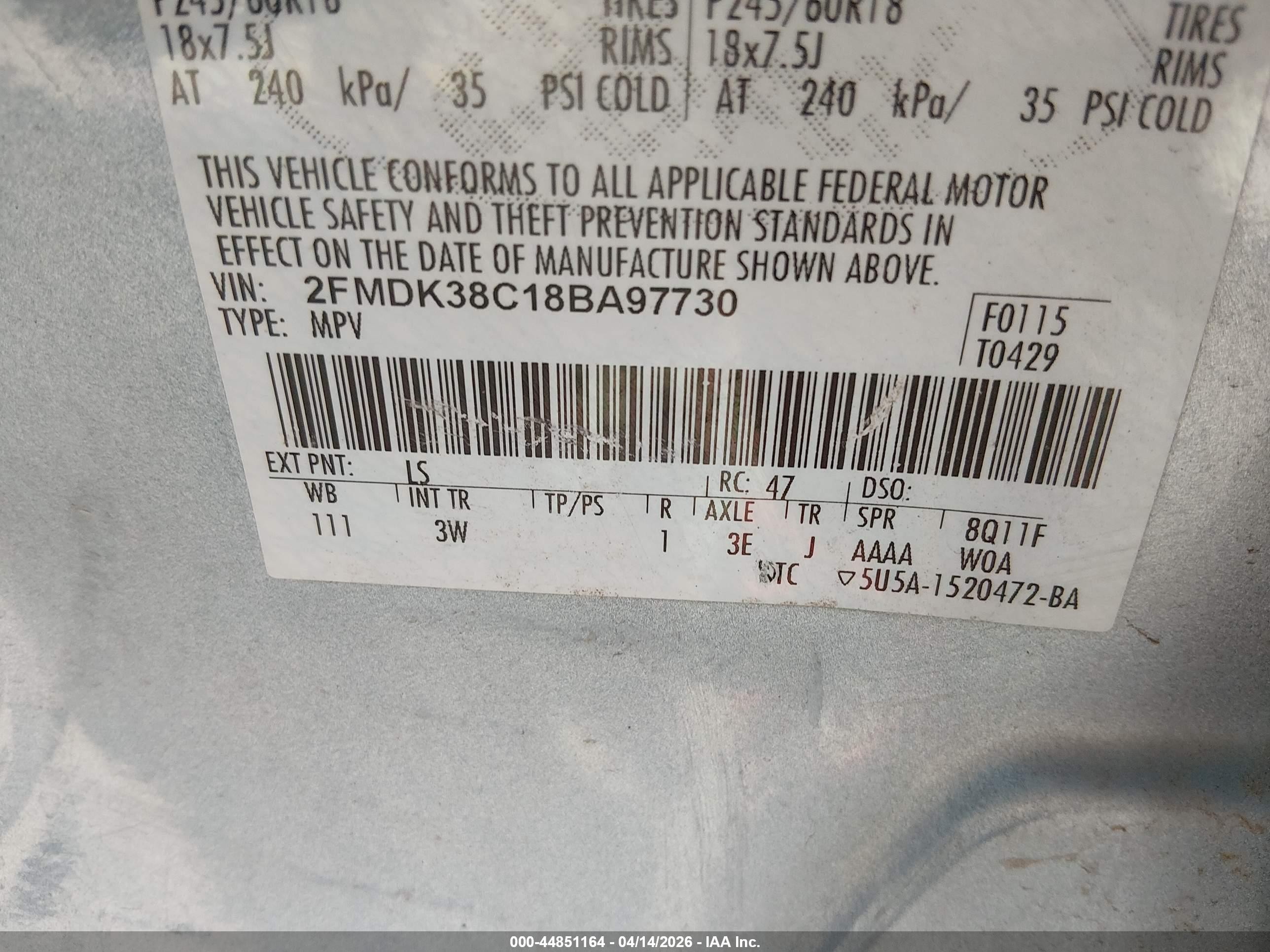 2008 Ford Edge Sel Синий vin: 2FMDK38C18BA97730