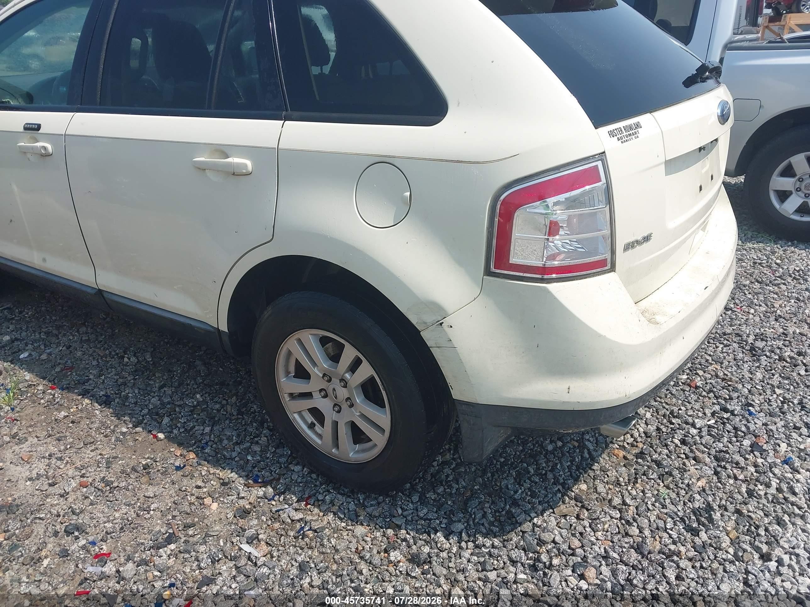 2008 Ford Edge Sel Cream vin: 2FMDK38C28BA41019