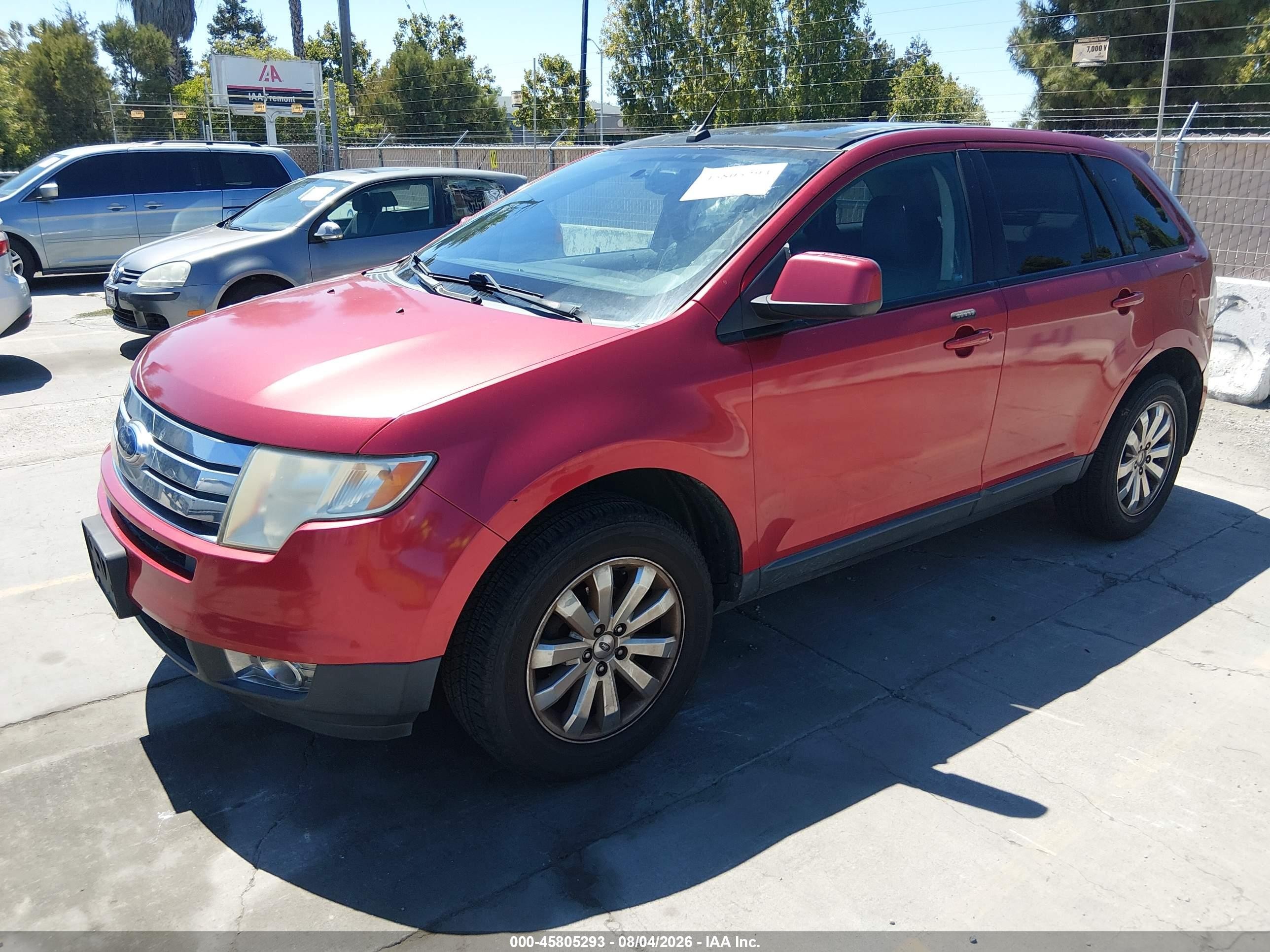 2008 Ford Edge Sel Red vin: 2FMDK38C28BA78054