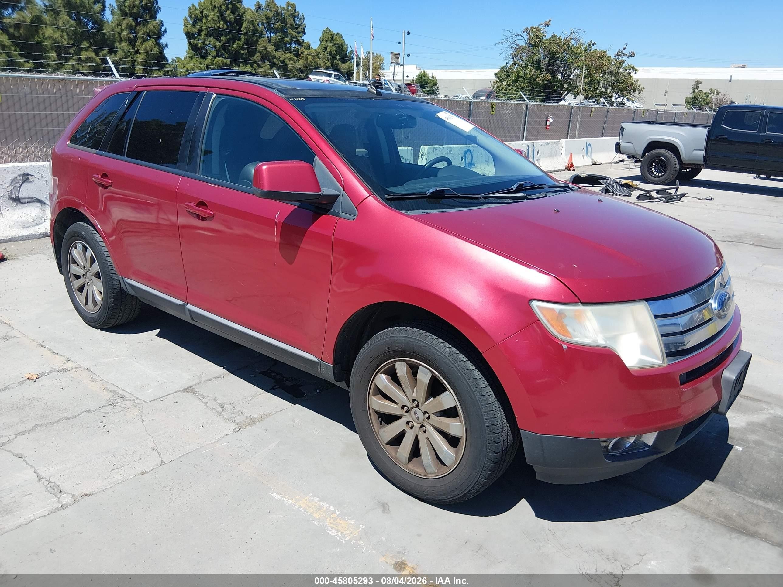 2008 Ford Edge Sel Red vin: 2FMDK38C28BA78054