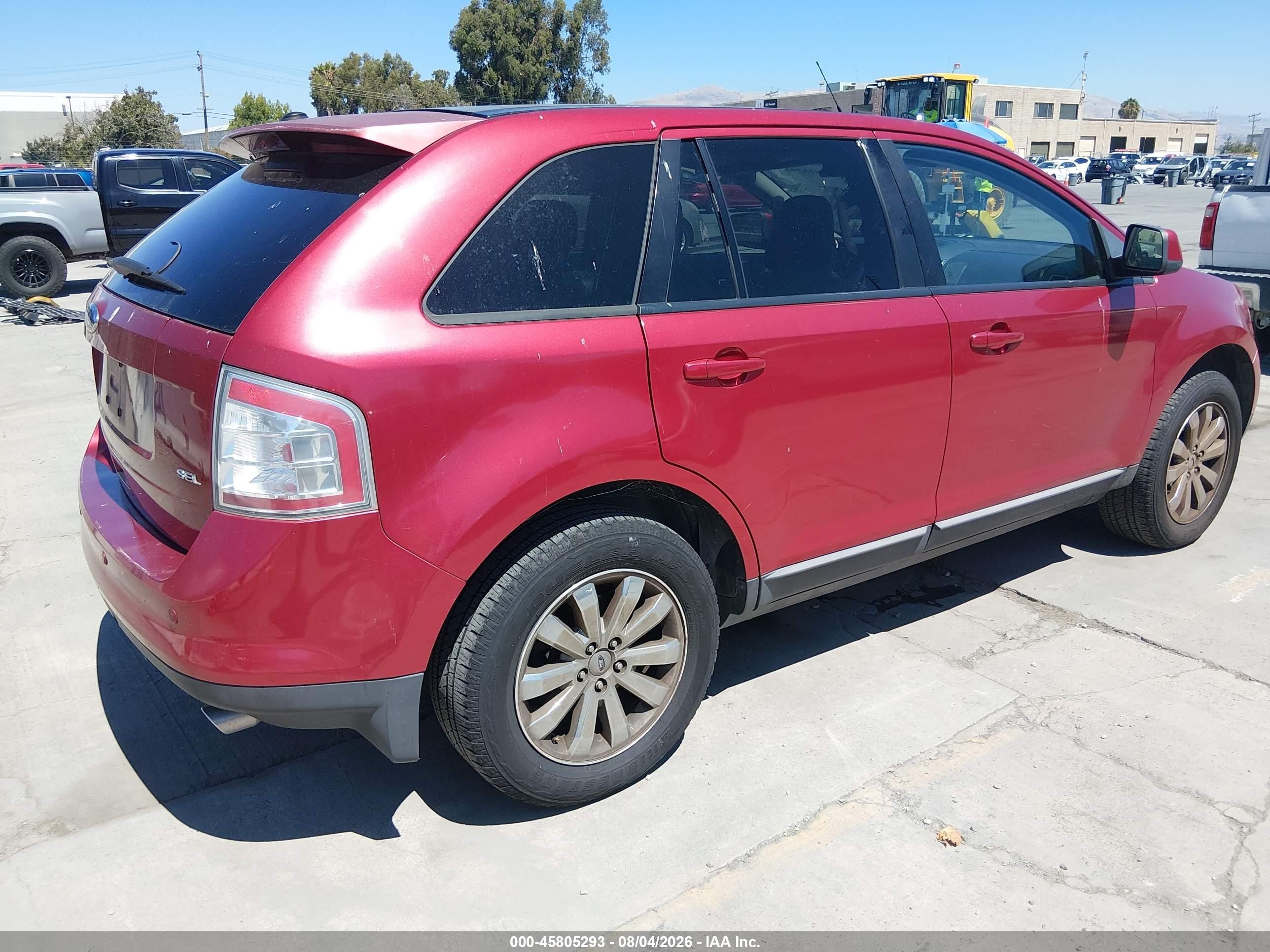 2008 Ford Edge Sel Red vin: 2FMDK38C28BA78054