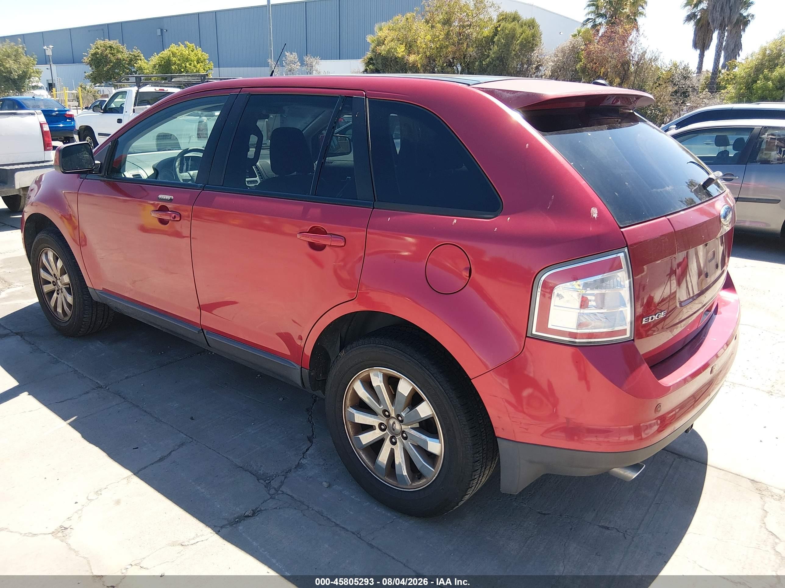 2008 Ford Edge Sel Red vin: 2FMDK38C28BA78054