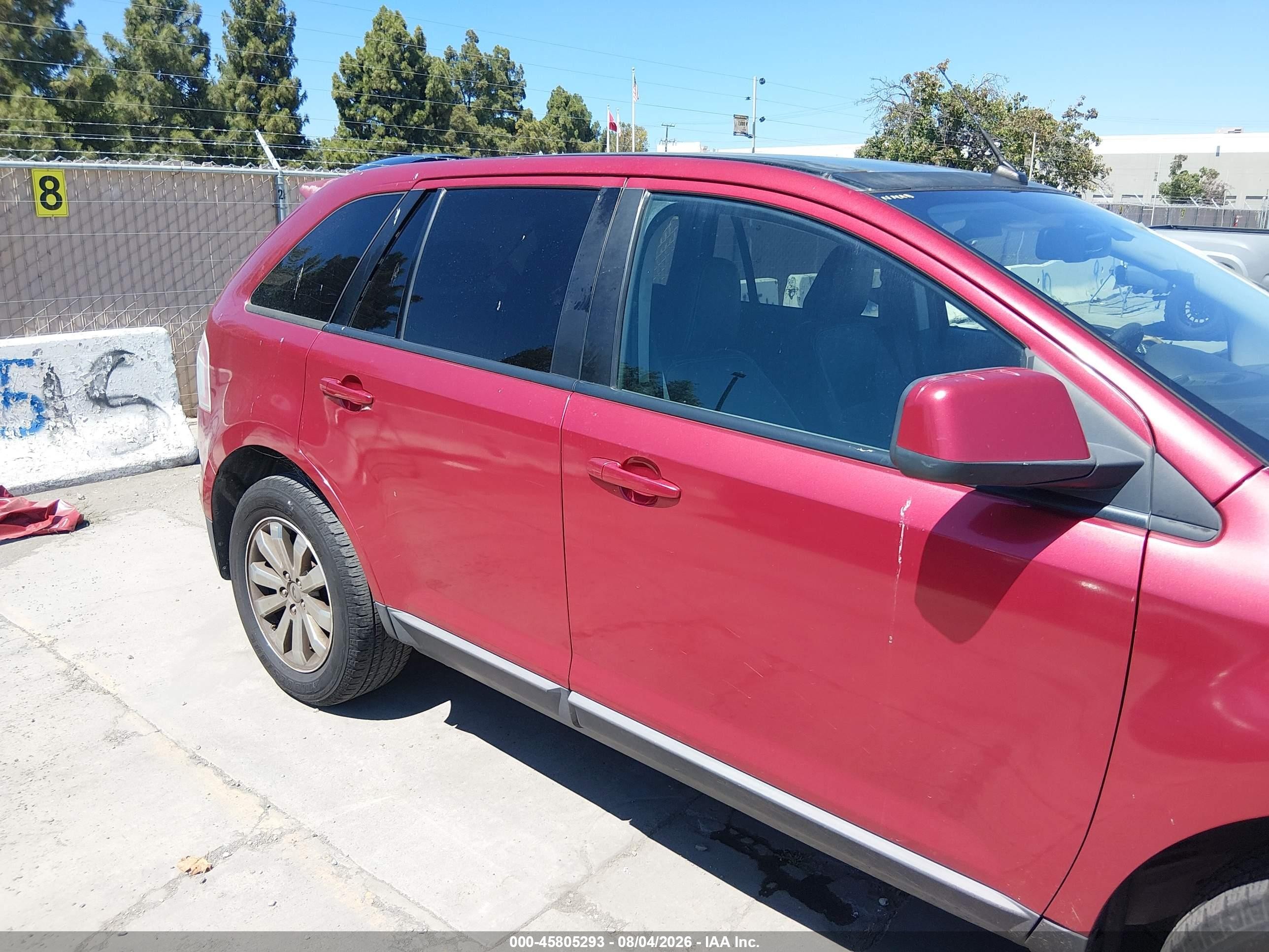 2008 Ford Edge Sel Red vin: 2FMDK38C28BA78054