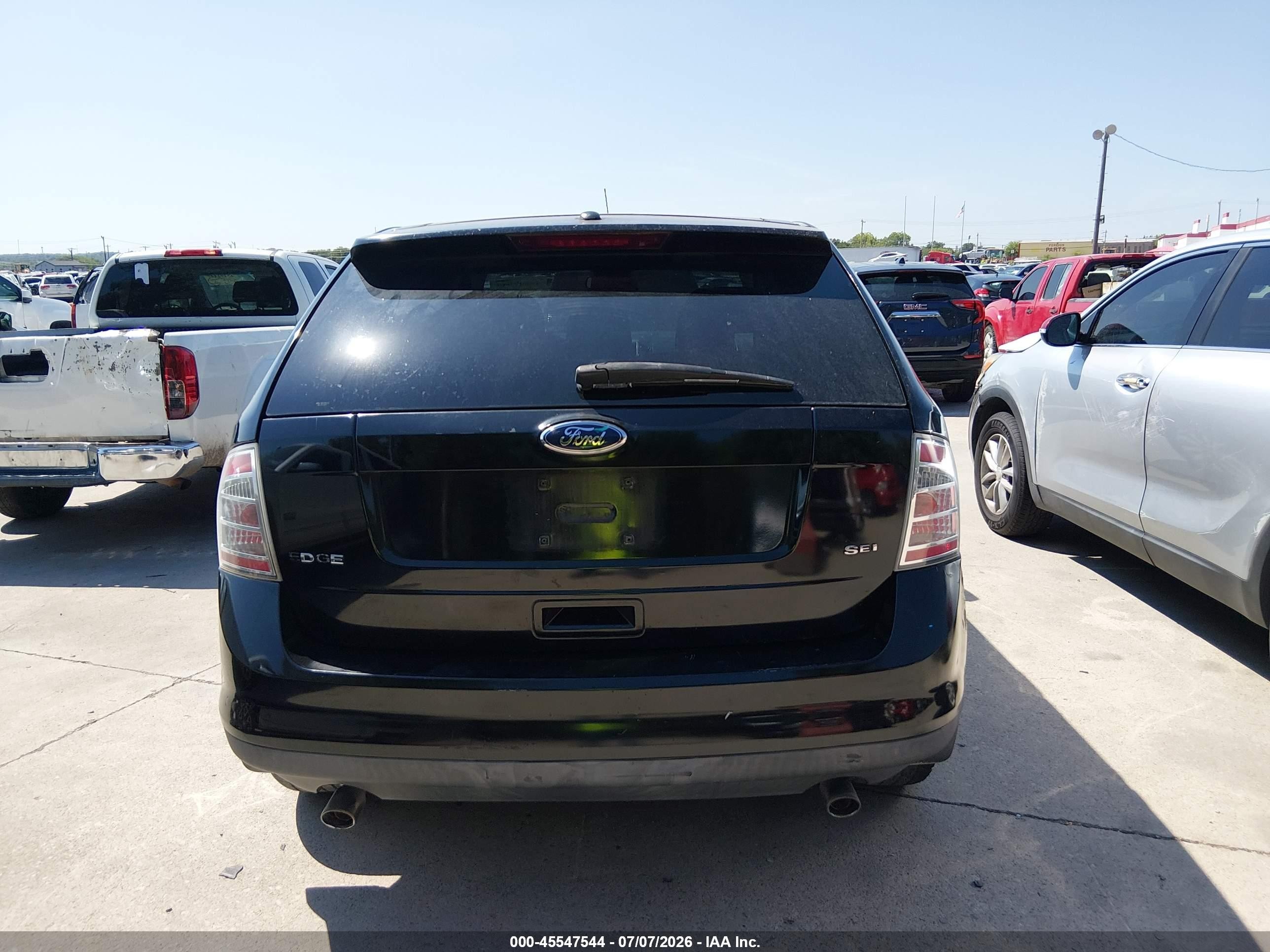 2008 Ford Edge Sel Black vin: 2FMDK38C28BB13255