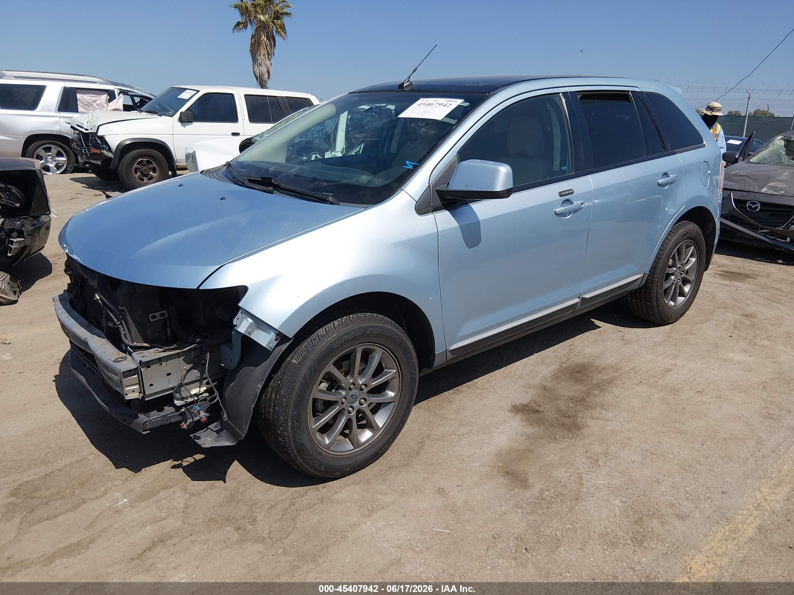 2008 Ford Edge Sel Light Blue vin: 2FMDK38C38BB37886