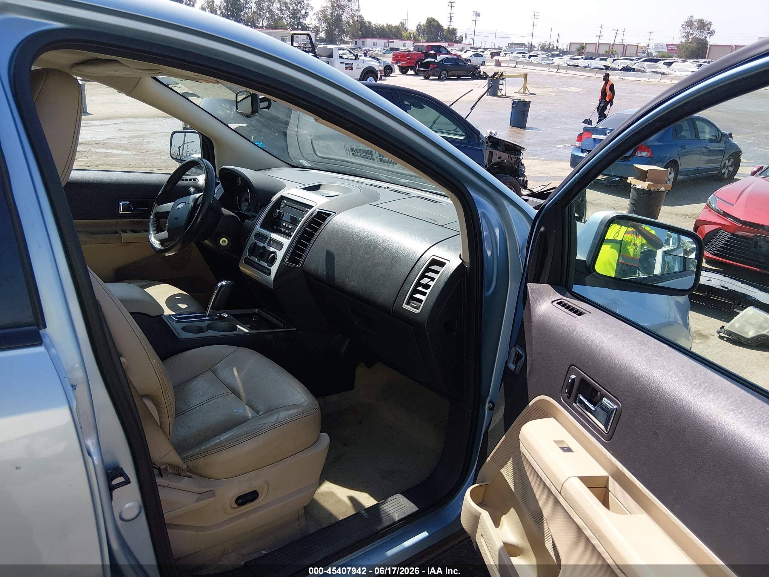 2008 Ford Edge Sel Light Blue vin: 2FMDK38C38BB37886