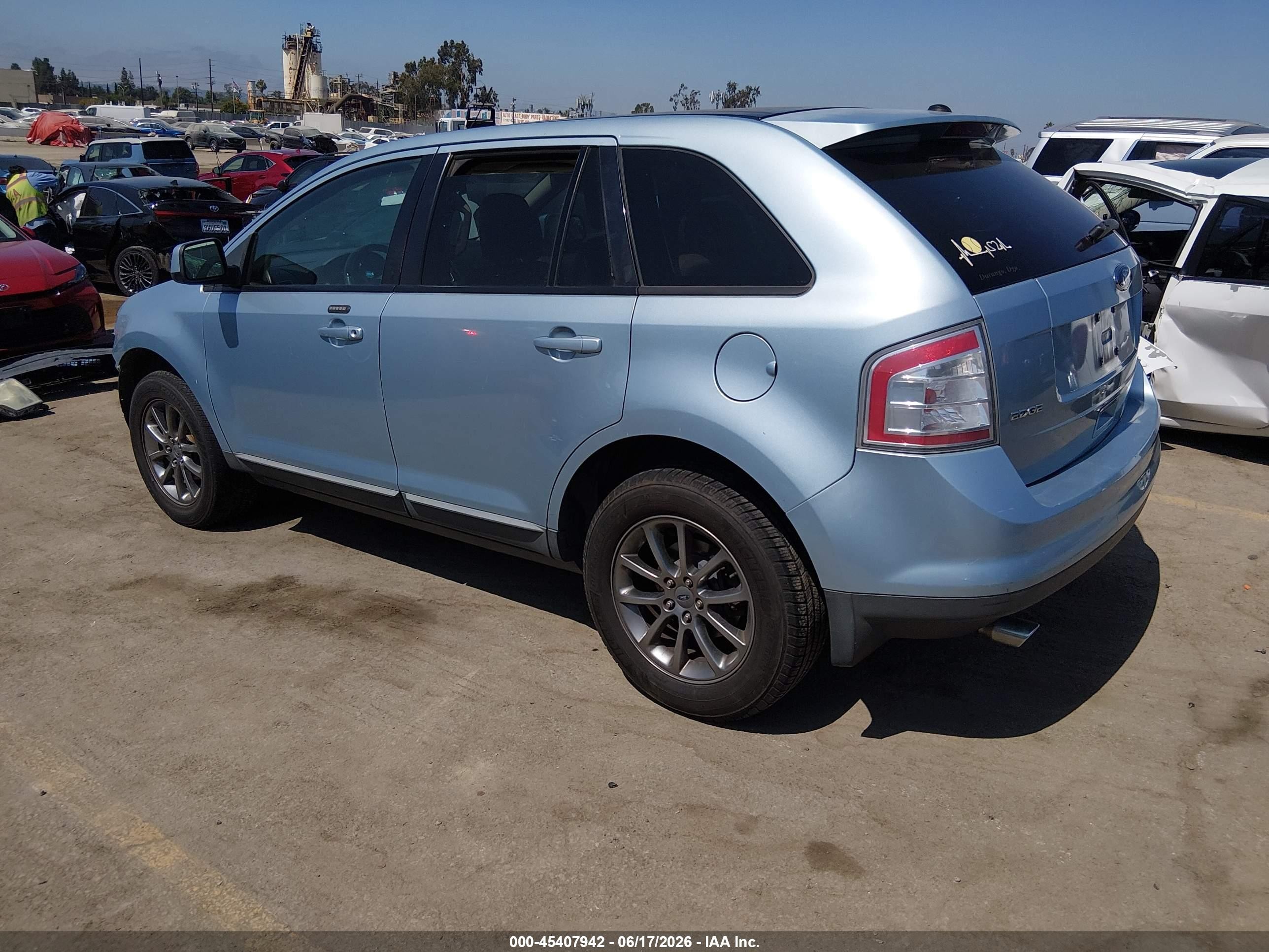 2008 Ford Edge Sel Light Blue vin: 2FMDK38C38BB37886