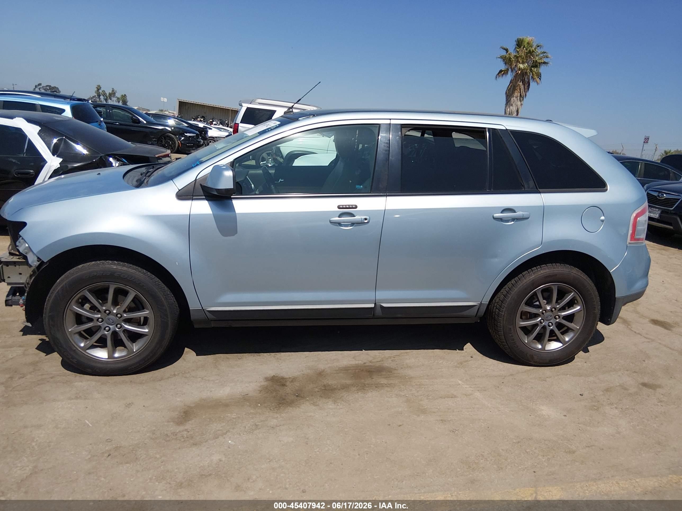 2008 Ford Edge Sel Light Blue vin: 2FMDK38C38BB37886