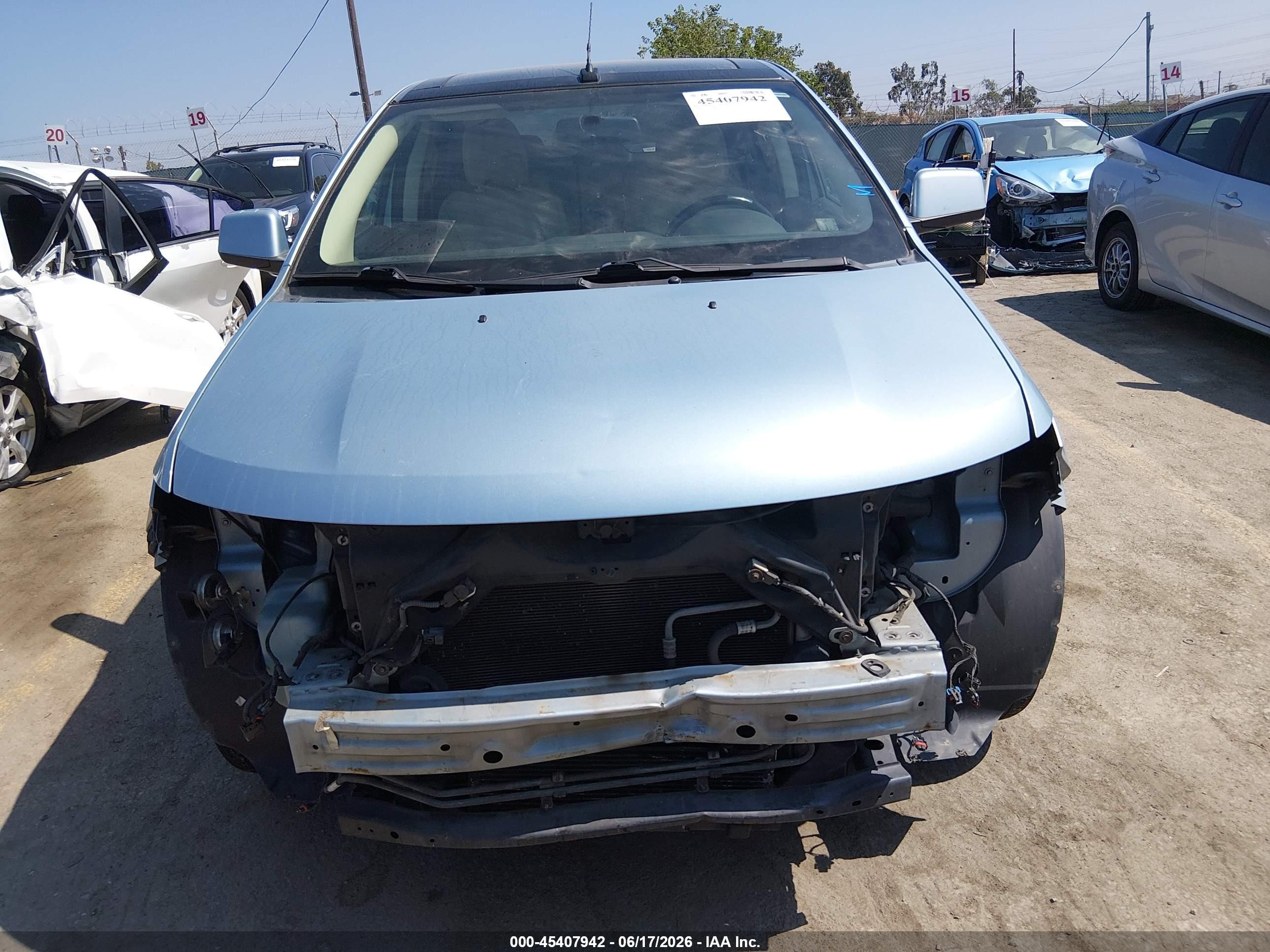 2008 Ford Edge Sel Light Blue vin: 2FMDK38C38BB37886