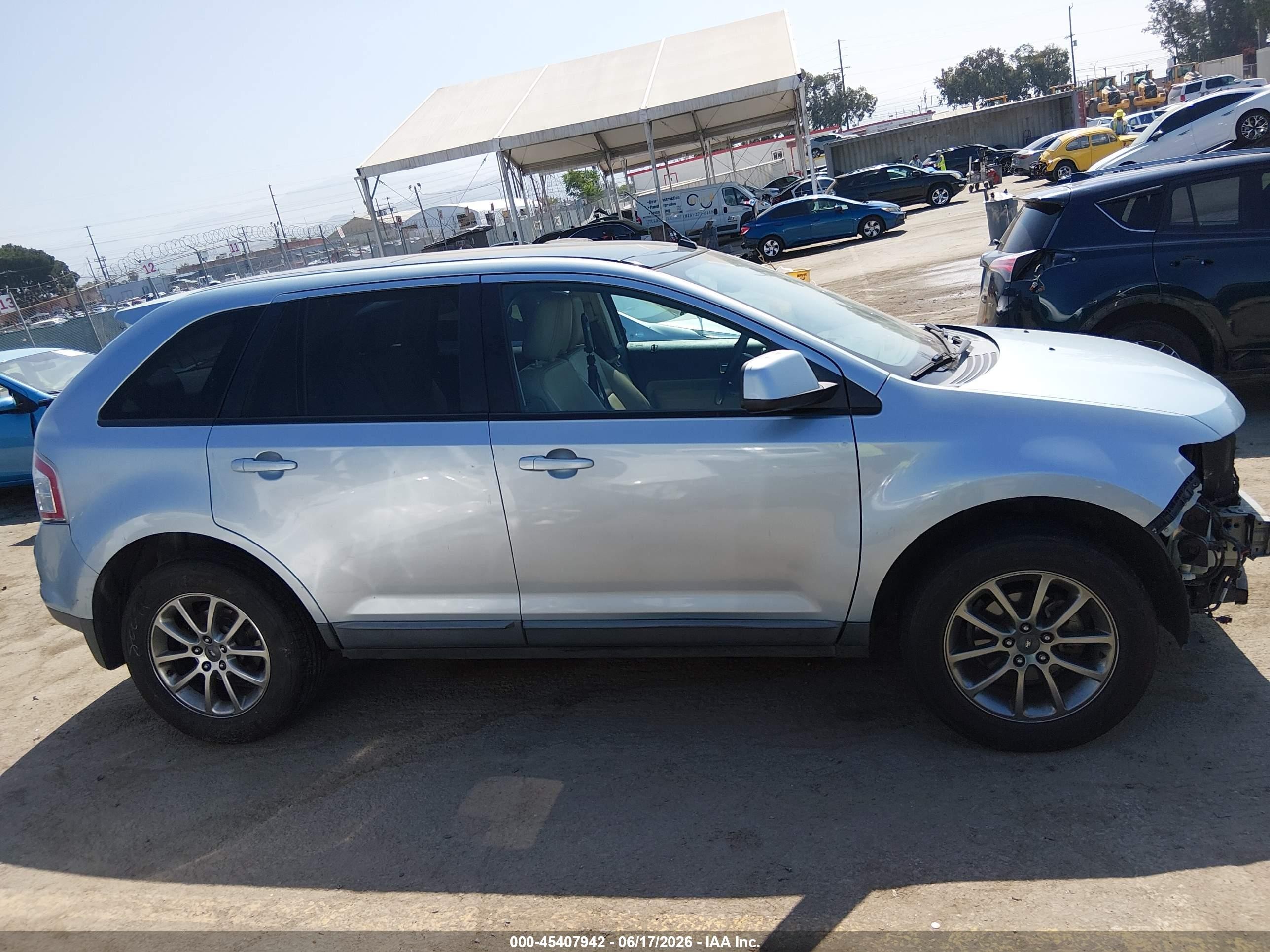 2008 Ford Edge Sel Light Blue vin: 2FMDK38C38BB37886
