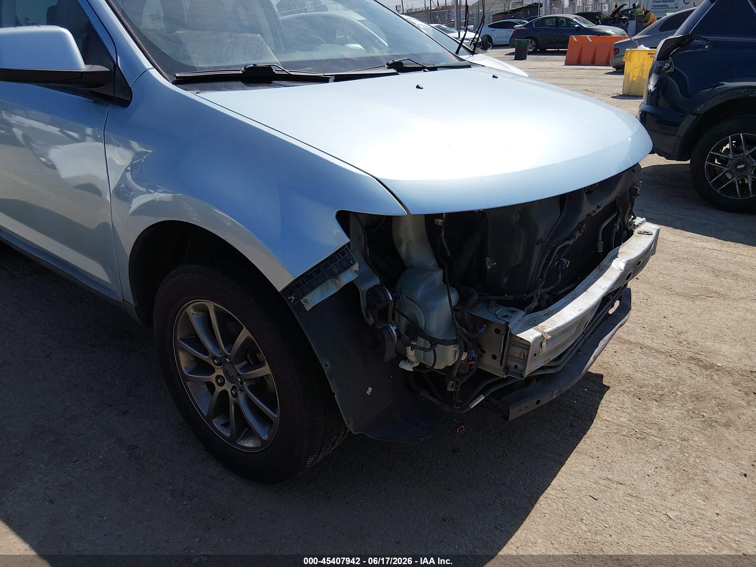 2008 Ford Edge Sel Light Blue vin: 2FMDK38C38BB37886