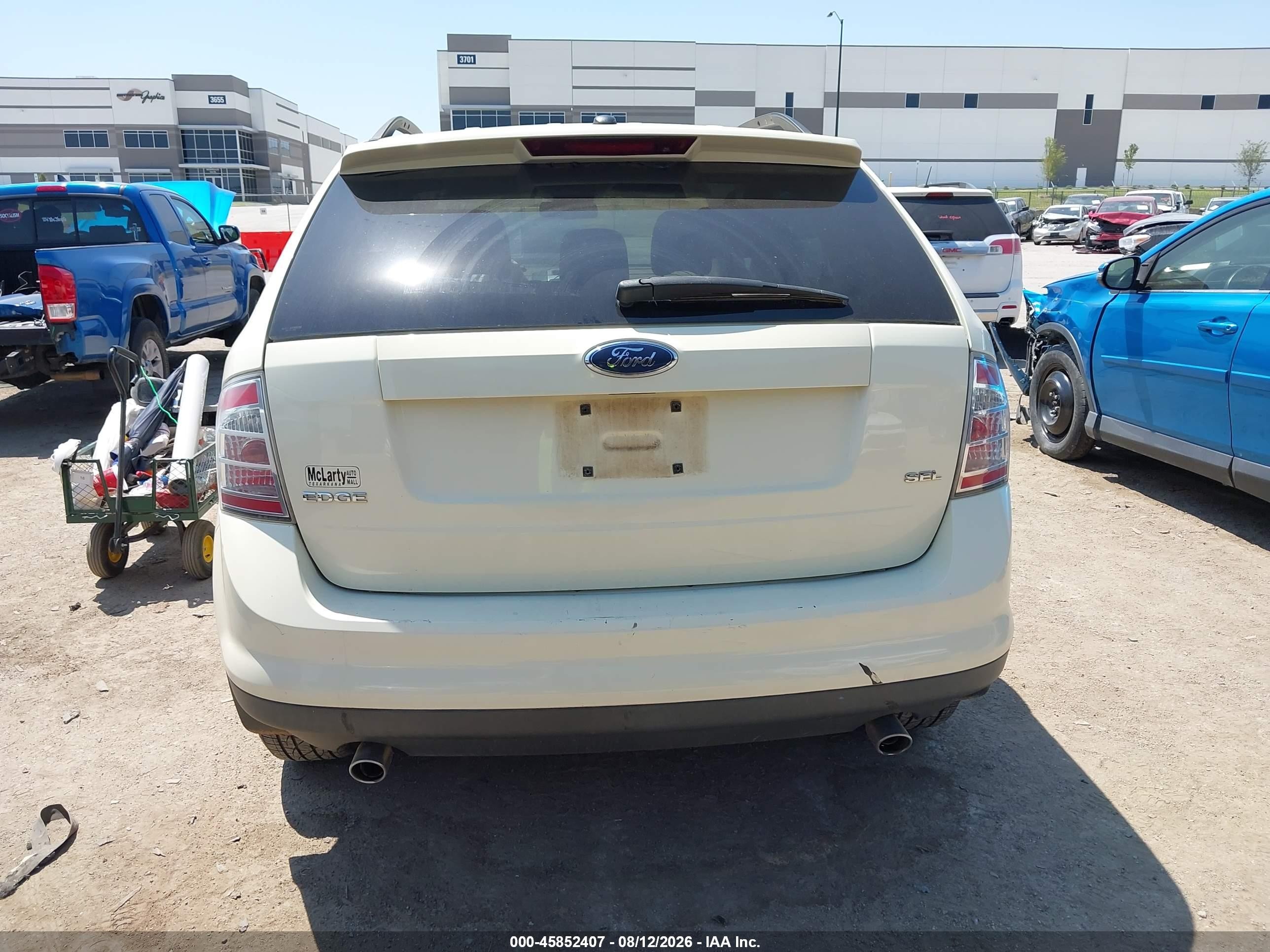 2007 Ford Edge Sel Teal vin: 2FMDK38C47BA85246
