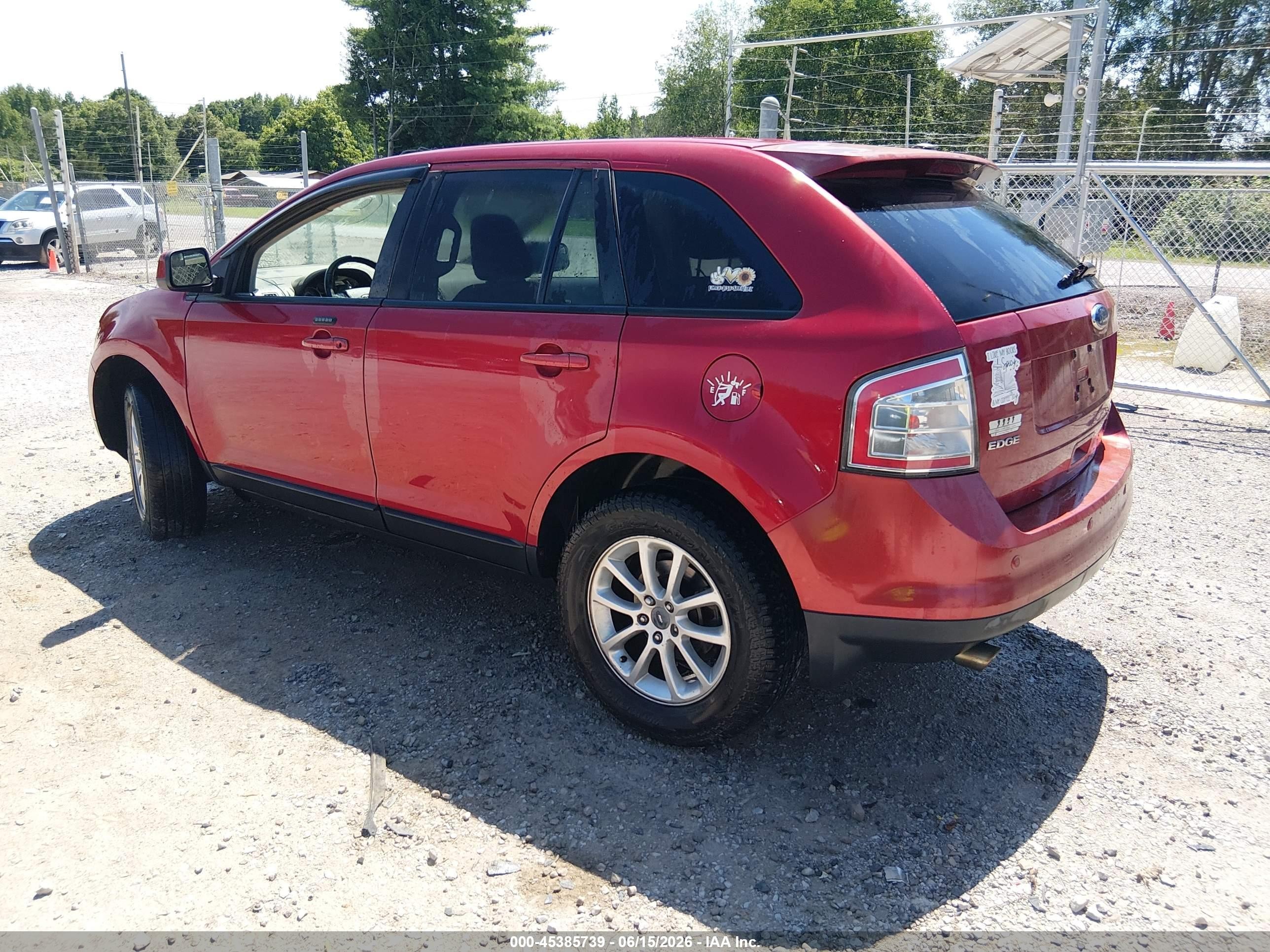 2009 Ford Edge Sel Red vin: 2FMDK38C49BA73276