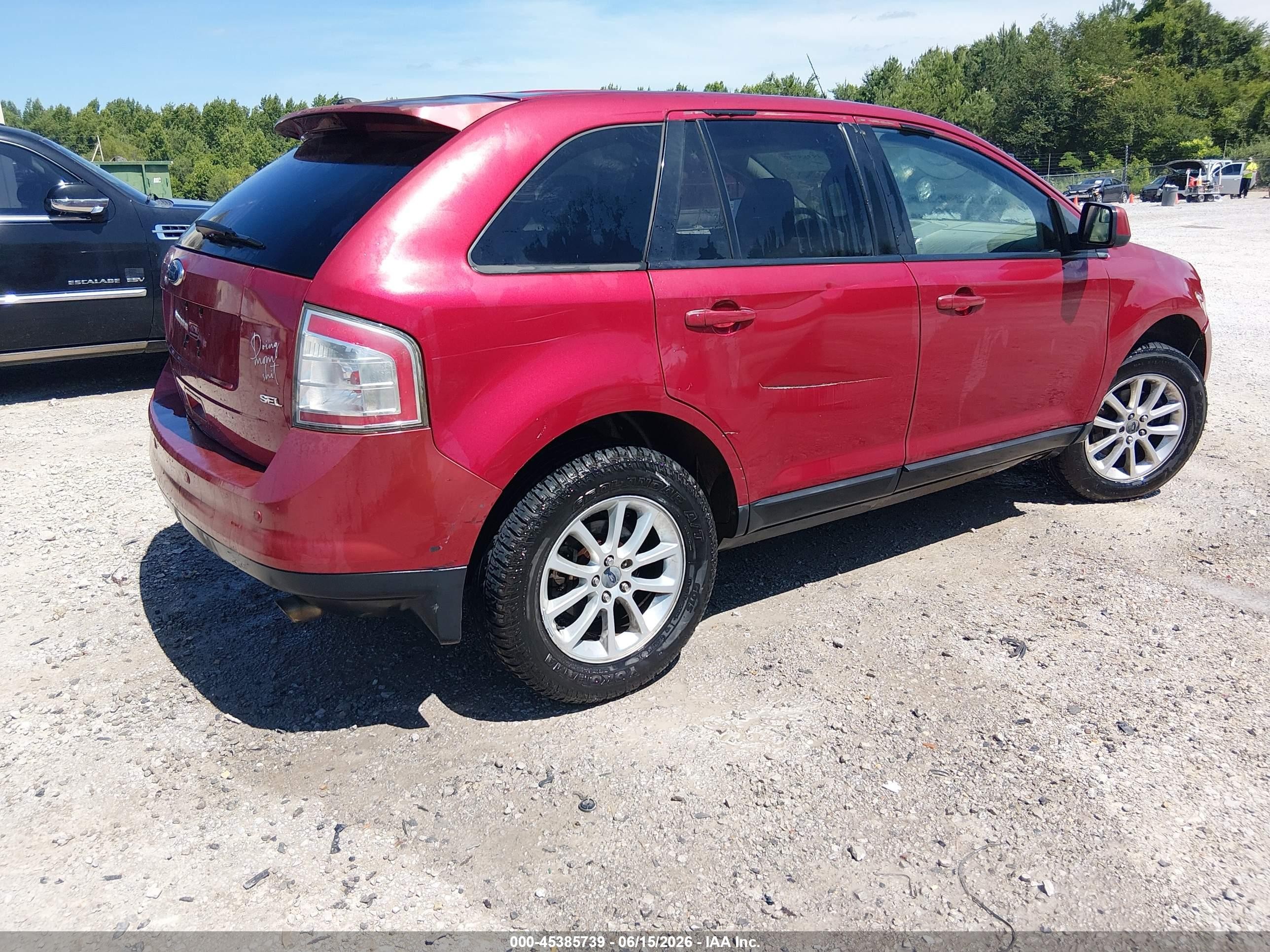 2009 Ford Edge Sel Red vin: 2FMDK38C49BA73276