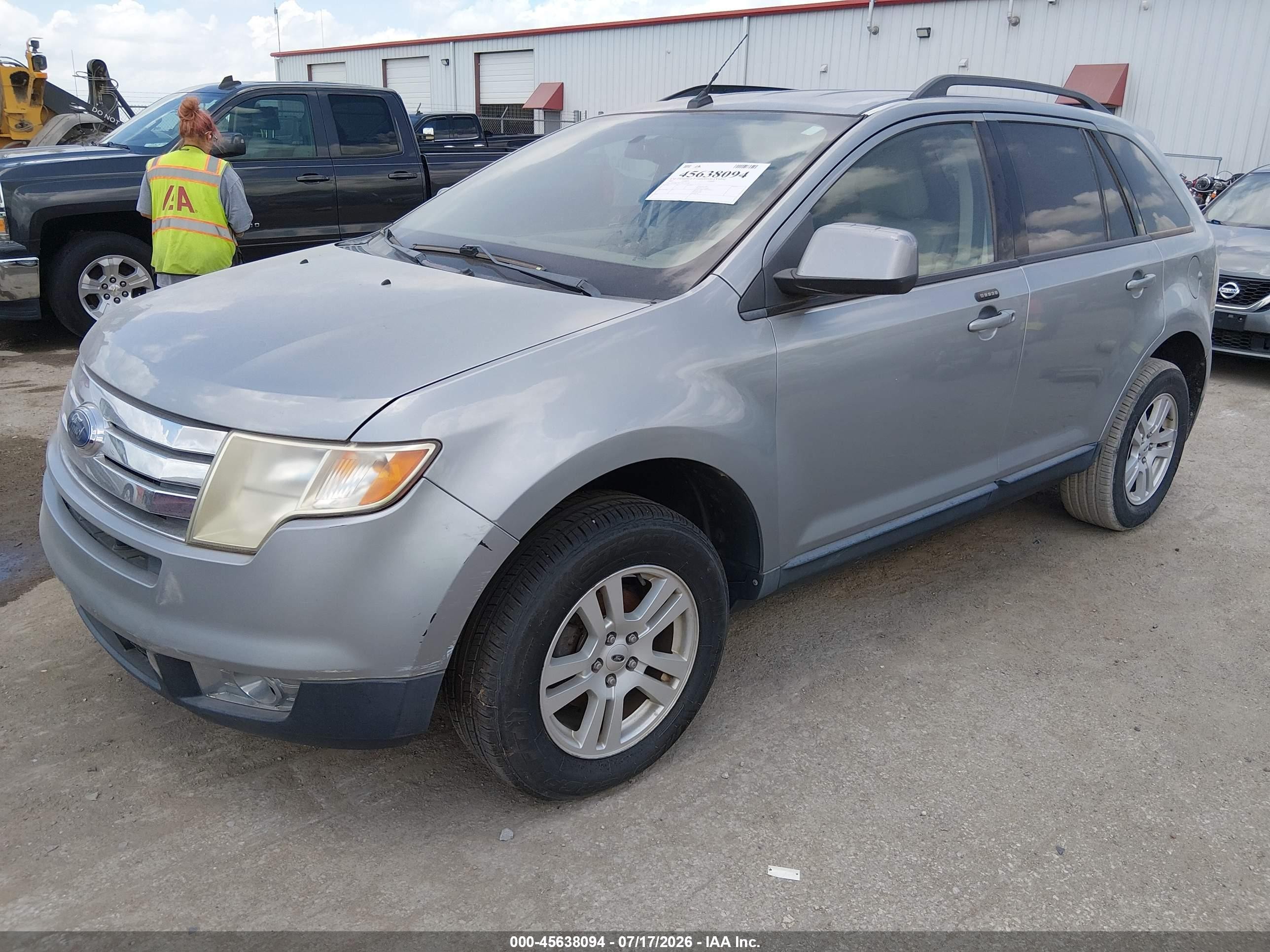2007 Ford Edge Sel Light Blue vin: 2FMDK38C57BA75356