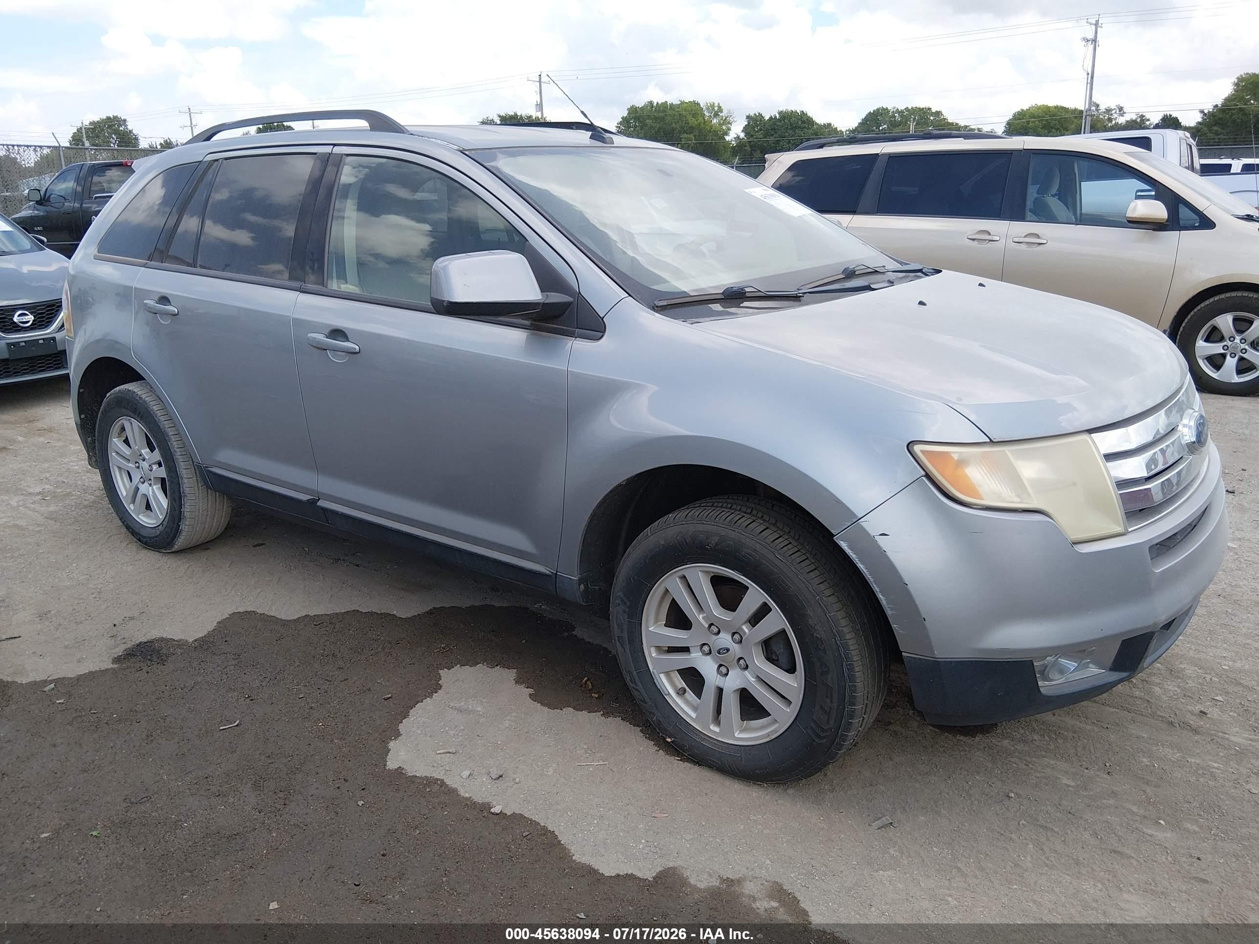 2007 Ford Edge Sel Light Blue vin: 2FMDK38C57BA75356