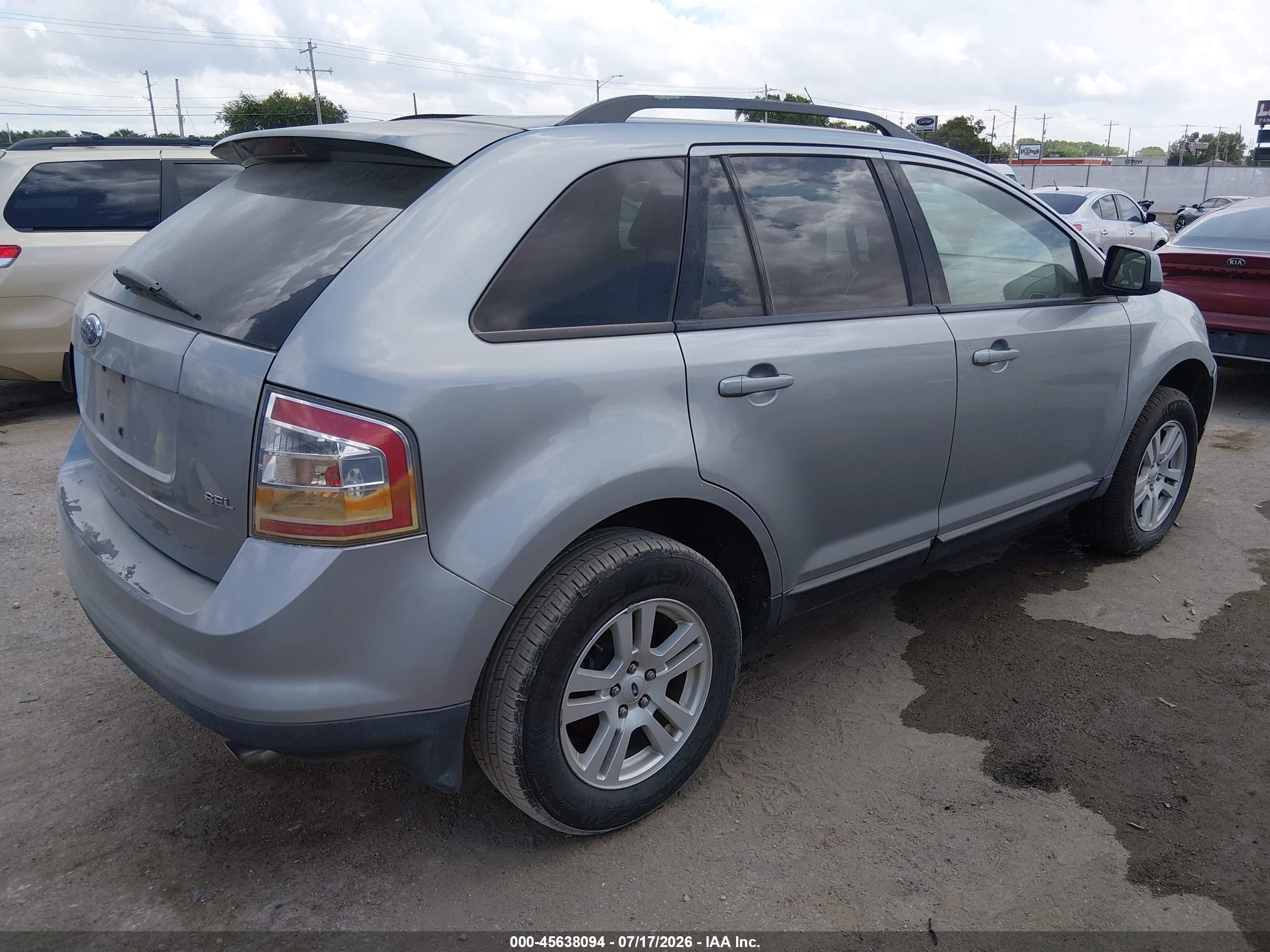 2007 Ford Edge Sel Light Blue vin: 2FMDK38C57BA75356