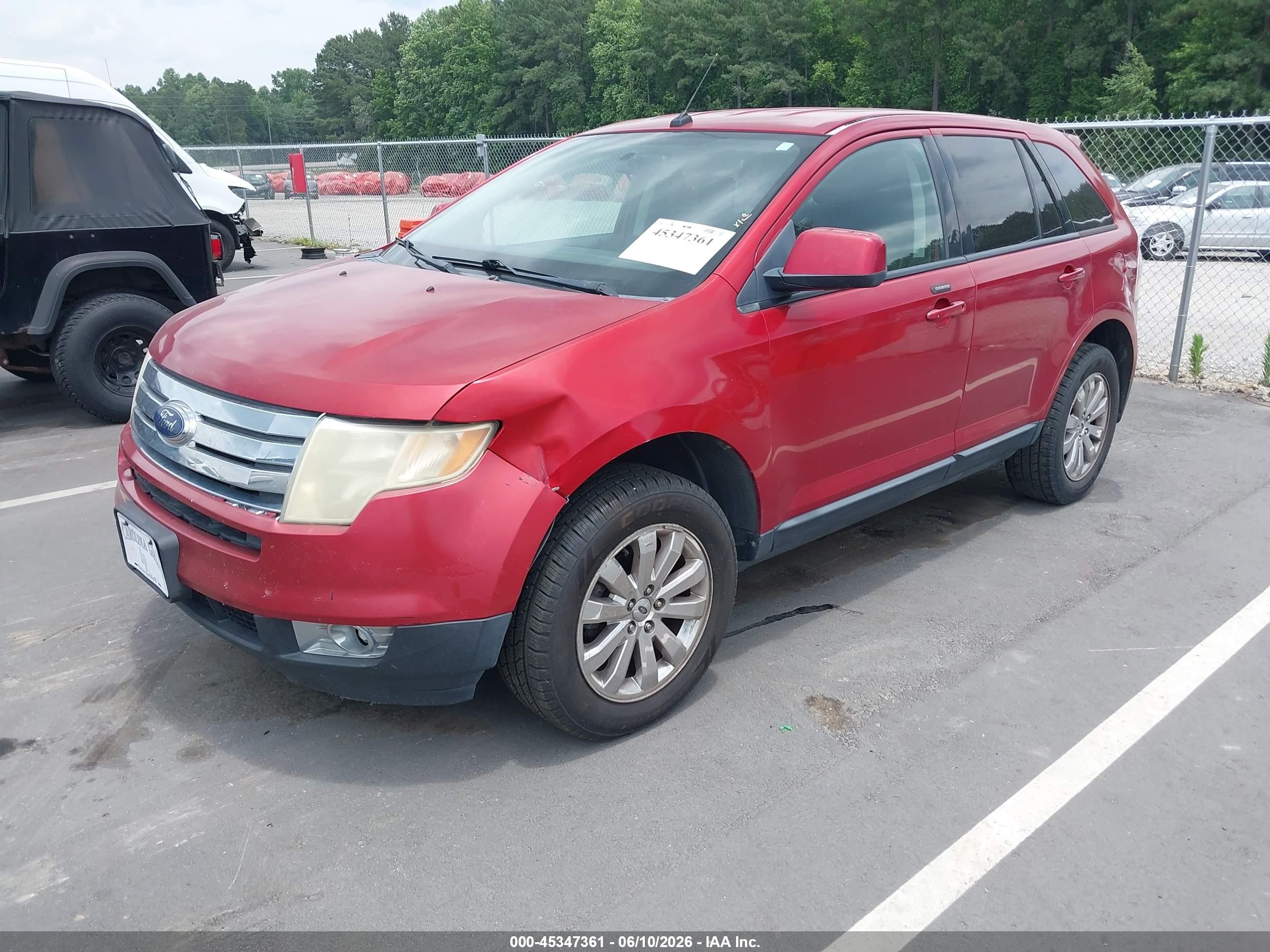2007 Ford Edge Sel Red vin: 2FMDK38C57BA94215