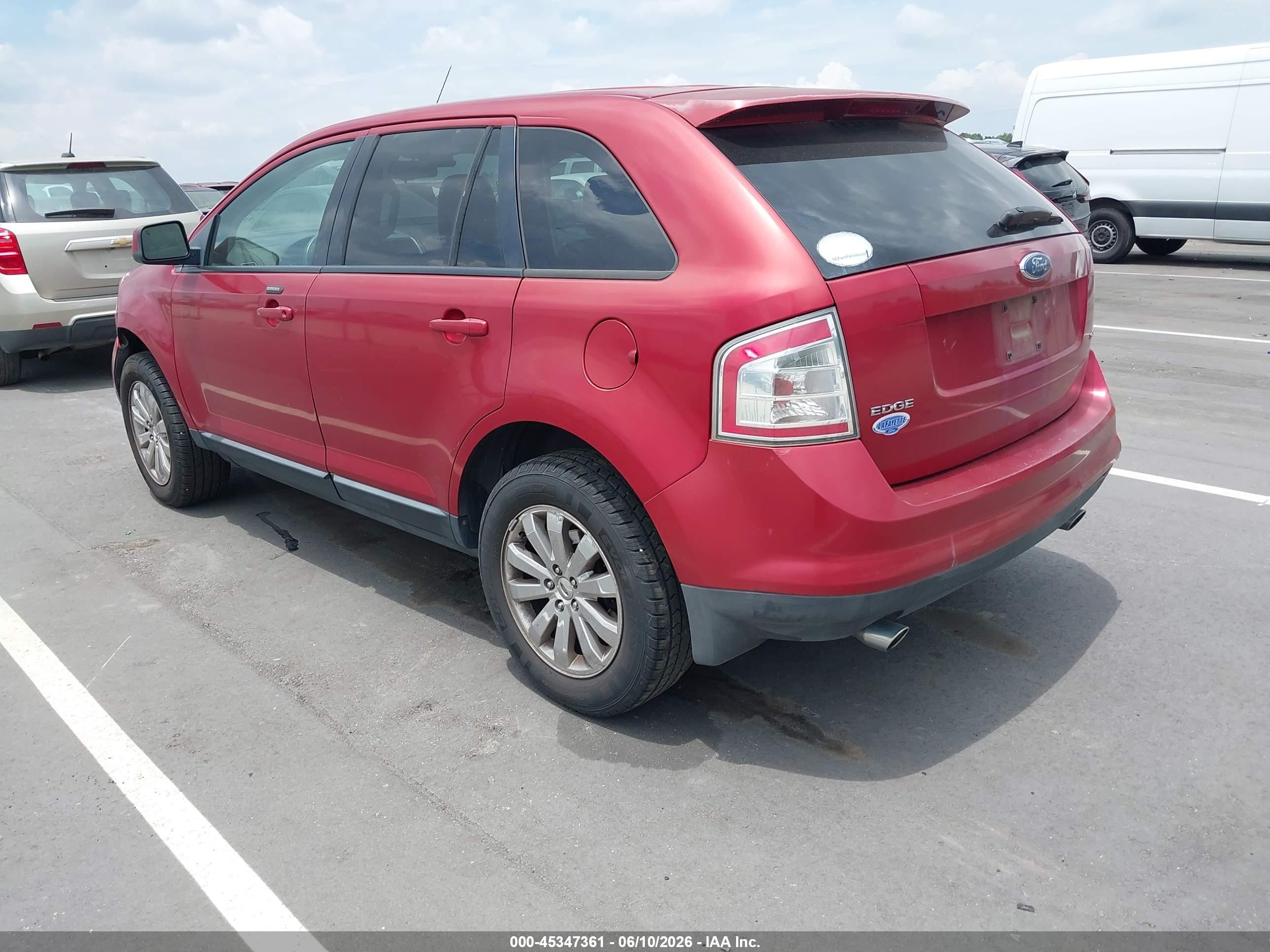 2007 Ford Edge Sel Red vin: 2FMDK38C57BA94215