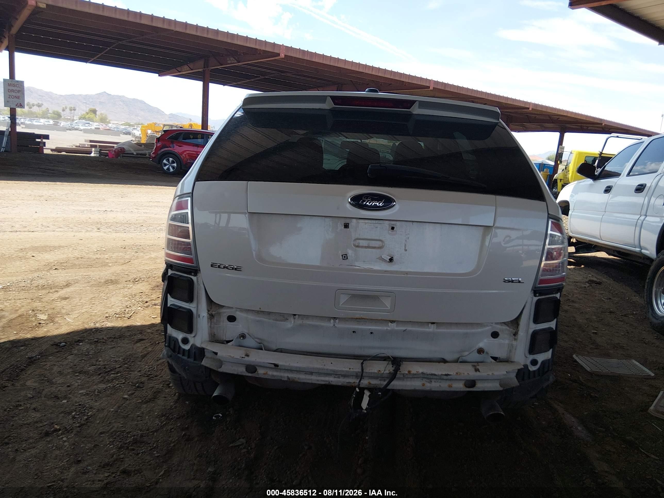 2009 Ford Edge Sel White vin: 2FMDK38C59BA99708