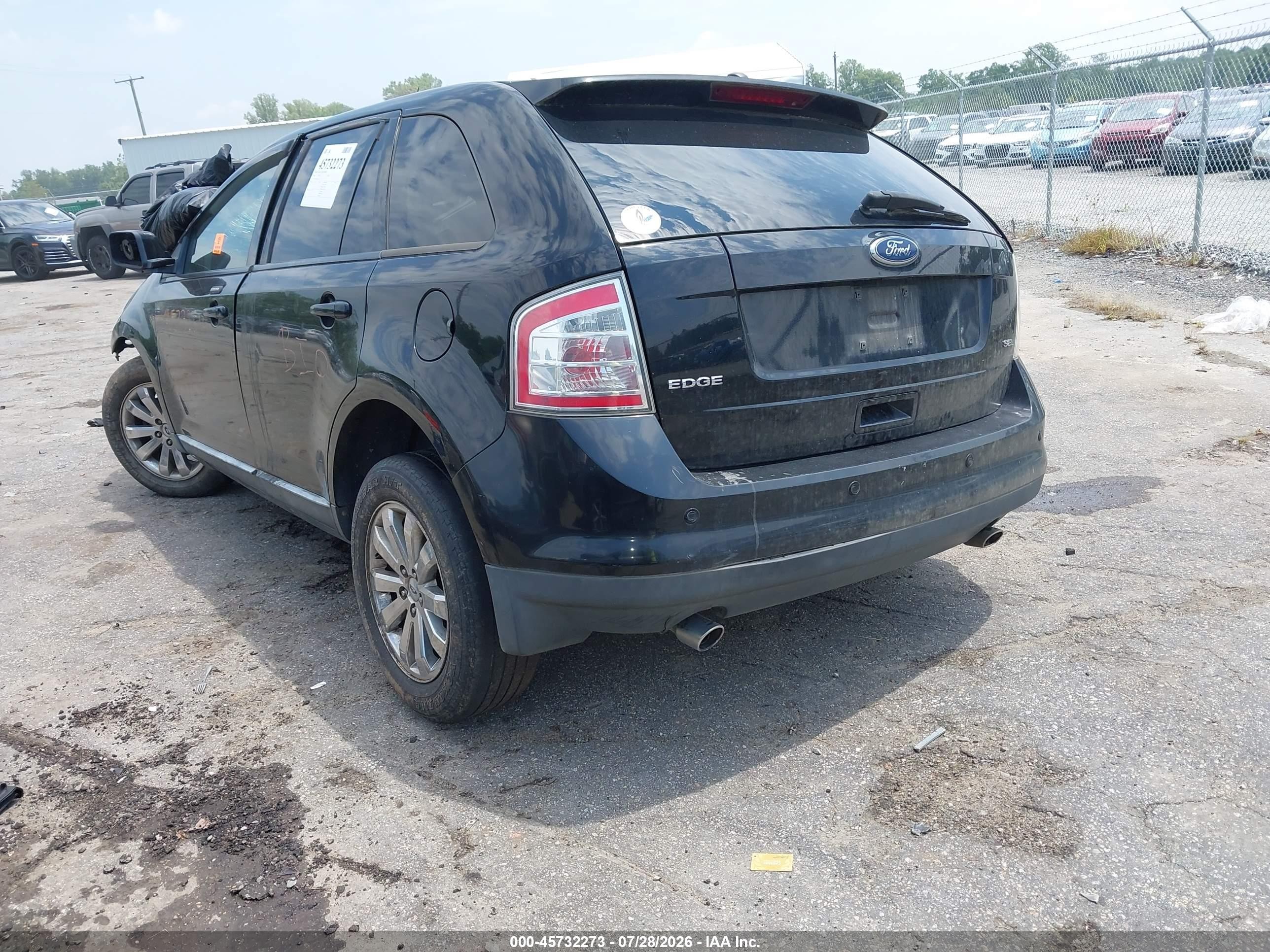 2008 Ford Edge Sel Черный vin: 2FMDK38C68BA77733