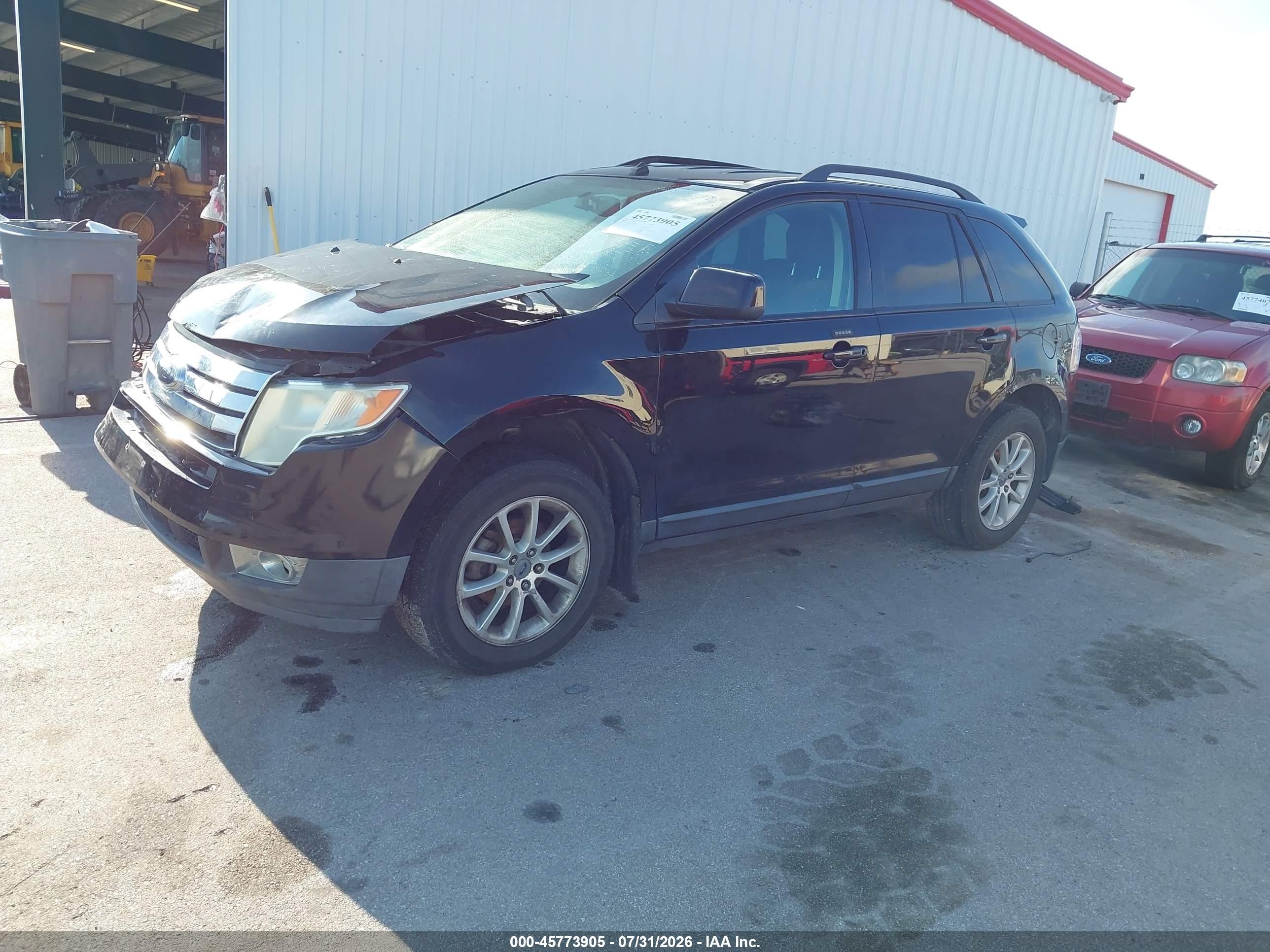 2007 Ford Edge Sel Черный vin: 2FMDK38C77BA49843
