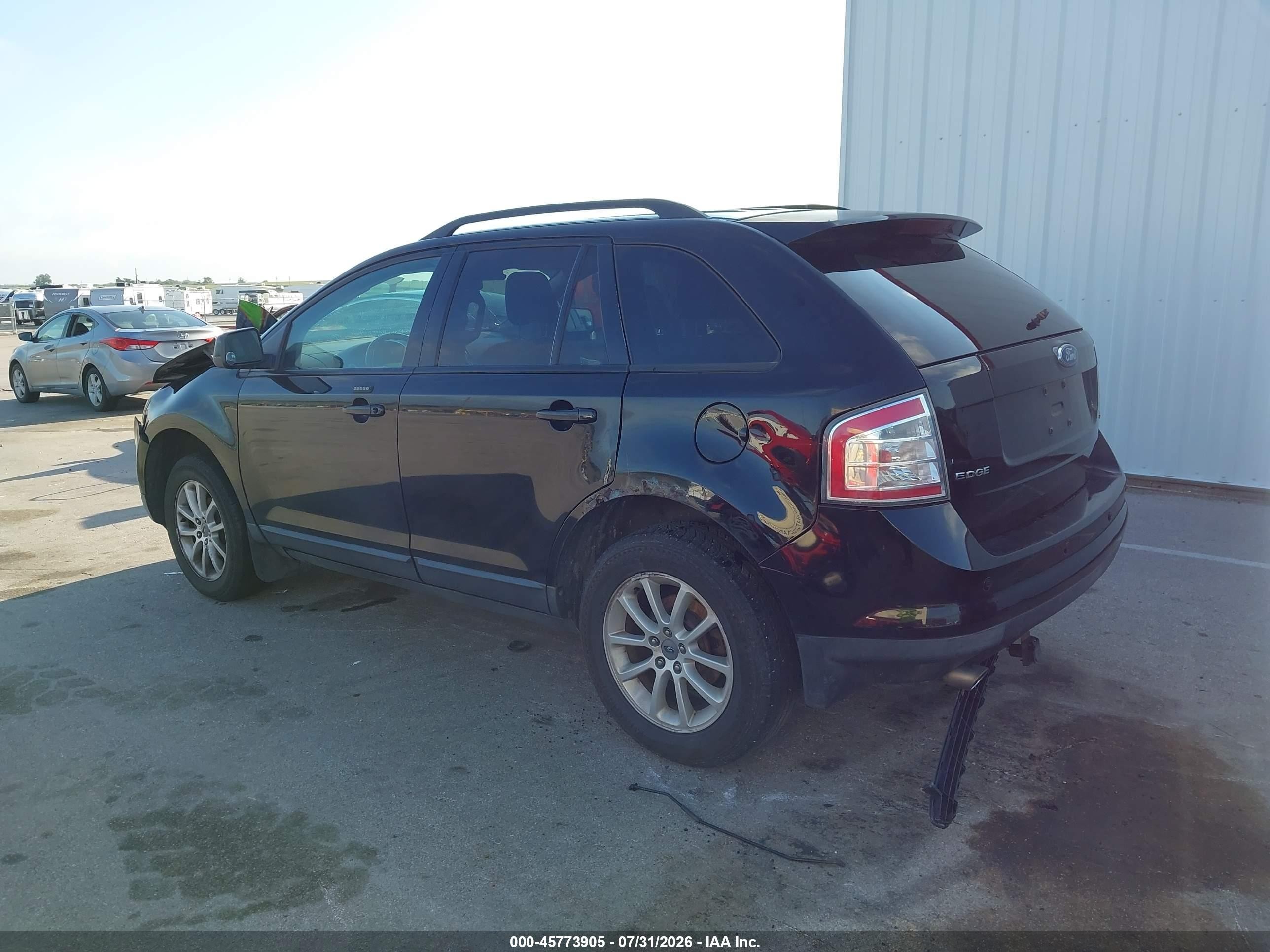 2007 Ford Edge Sel Черный vin: 2FMDK38C77BA49843