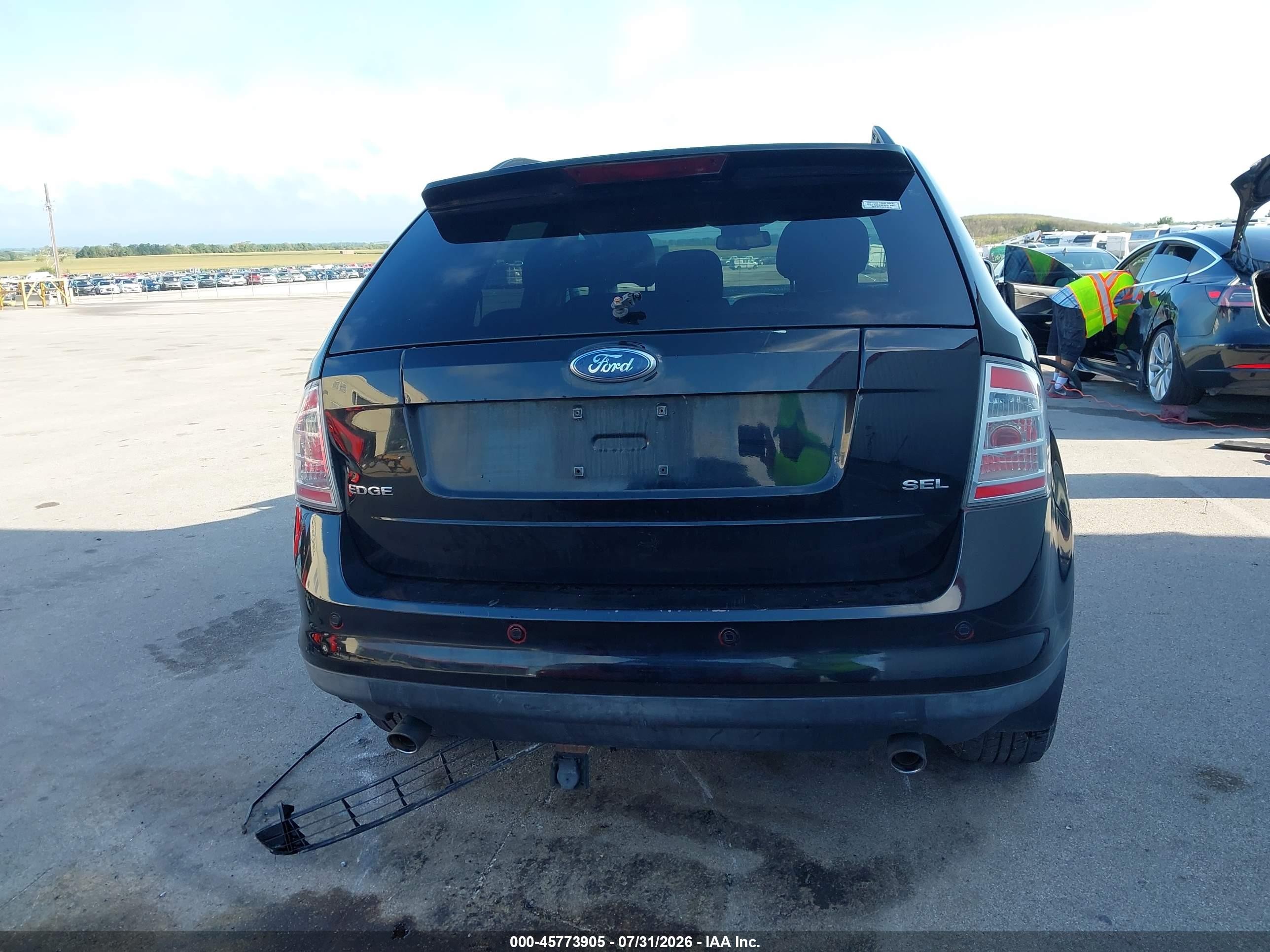 2007 Ford Edge Sel Черный vin: 2FMDK38C77BA49843