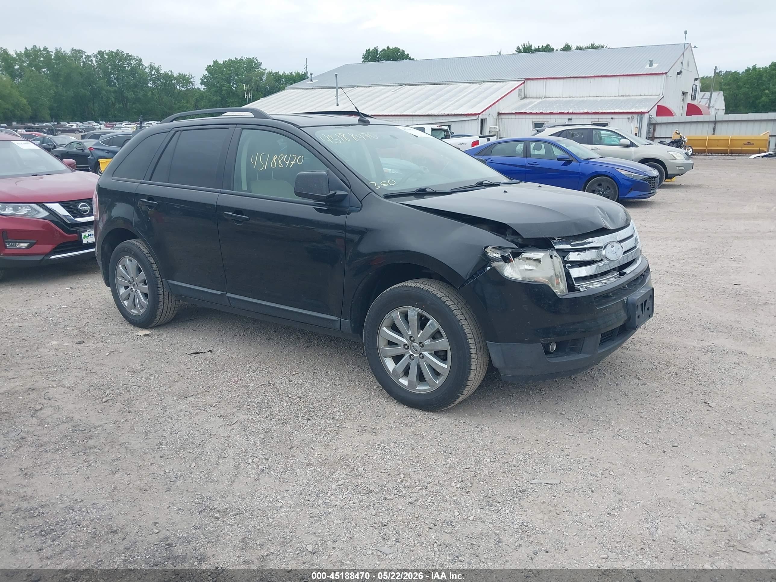 2008 Ford Edge Sel Black vin: 2FMDK38C78BA10851