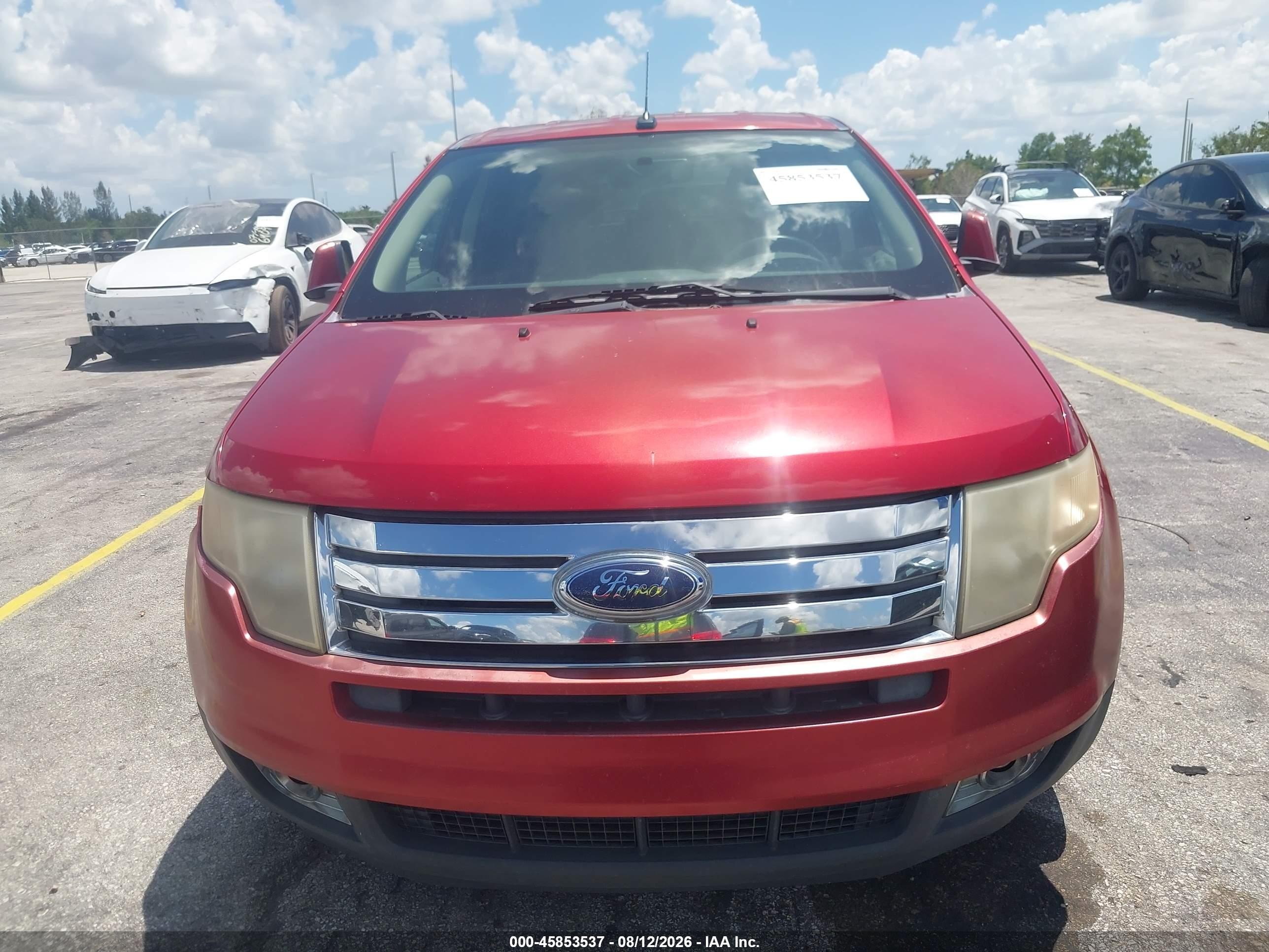2008 Ford Edge Sel Red vin: 2FMDK38C78BA91012