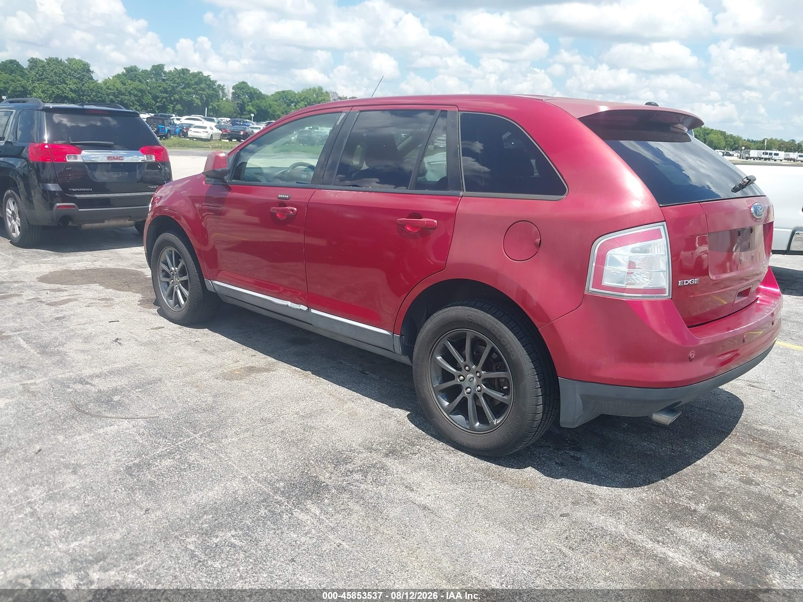 2008 Ford Edge Sel Red vin: 2FMDK38C78BA91012