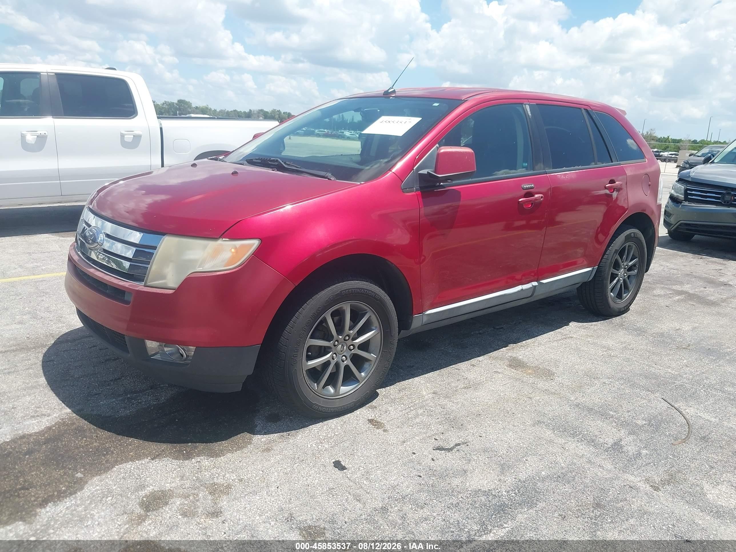 2008 Ford Edge Sel Red vin: 2FMDK38C78BA91012