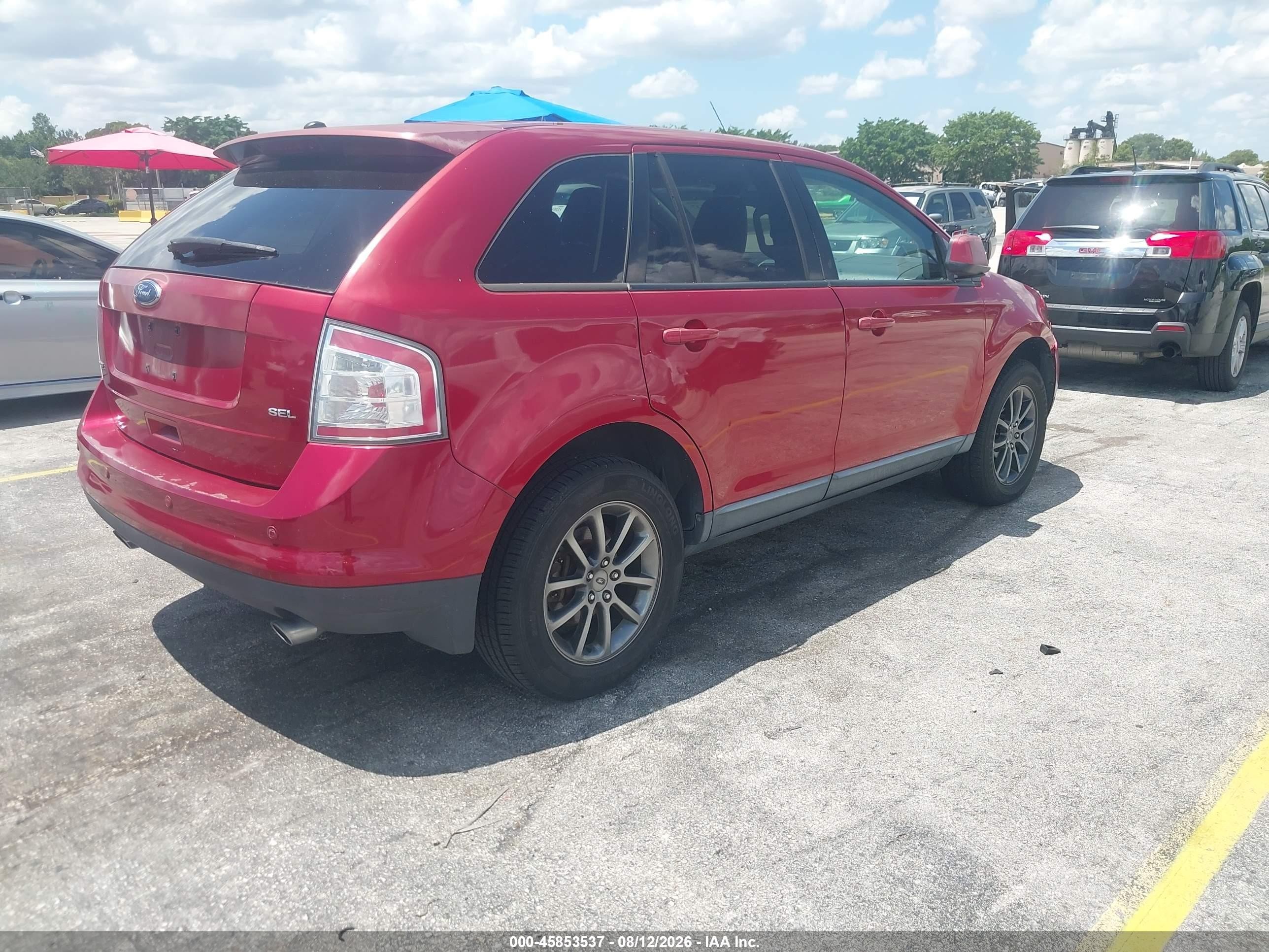 2008 Ford Edge Sel Red vin: 2FMDK38C78BA91012