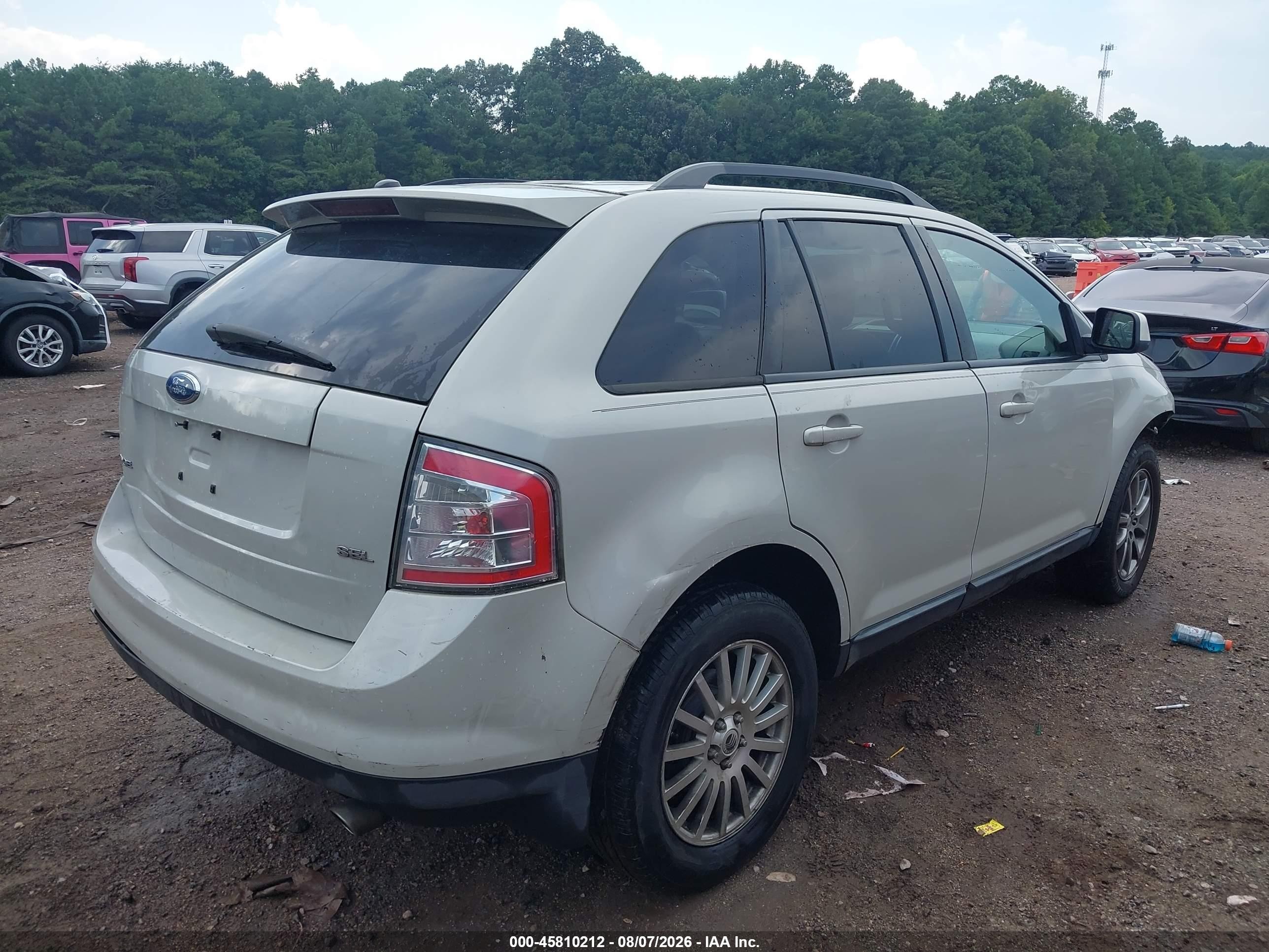 2007 Ford Edge Sel White vin: 2FMDK38C87BB55007