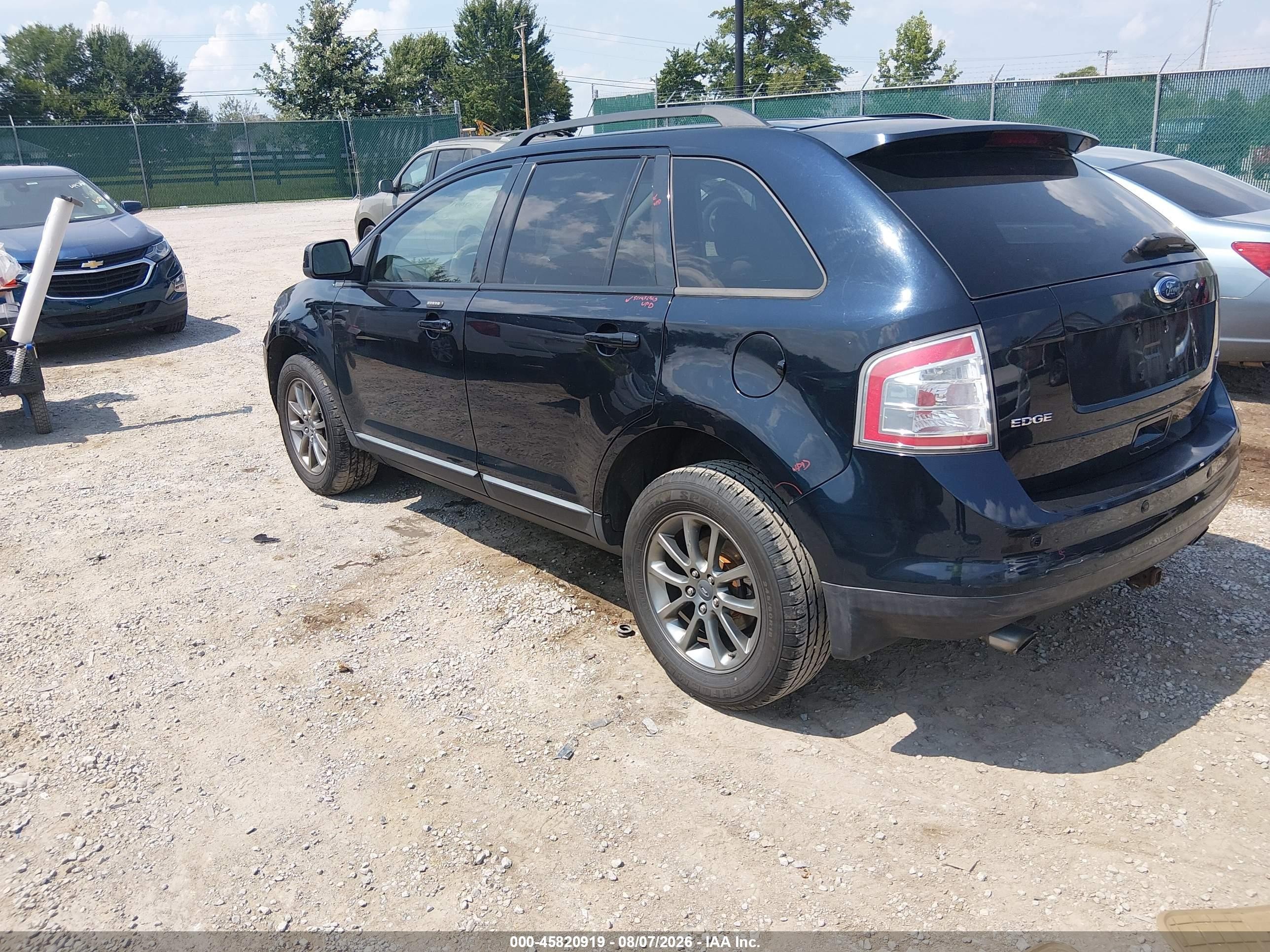 2008 Ford Edge Sel Black vin: 2FMDK38C88BB04298