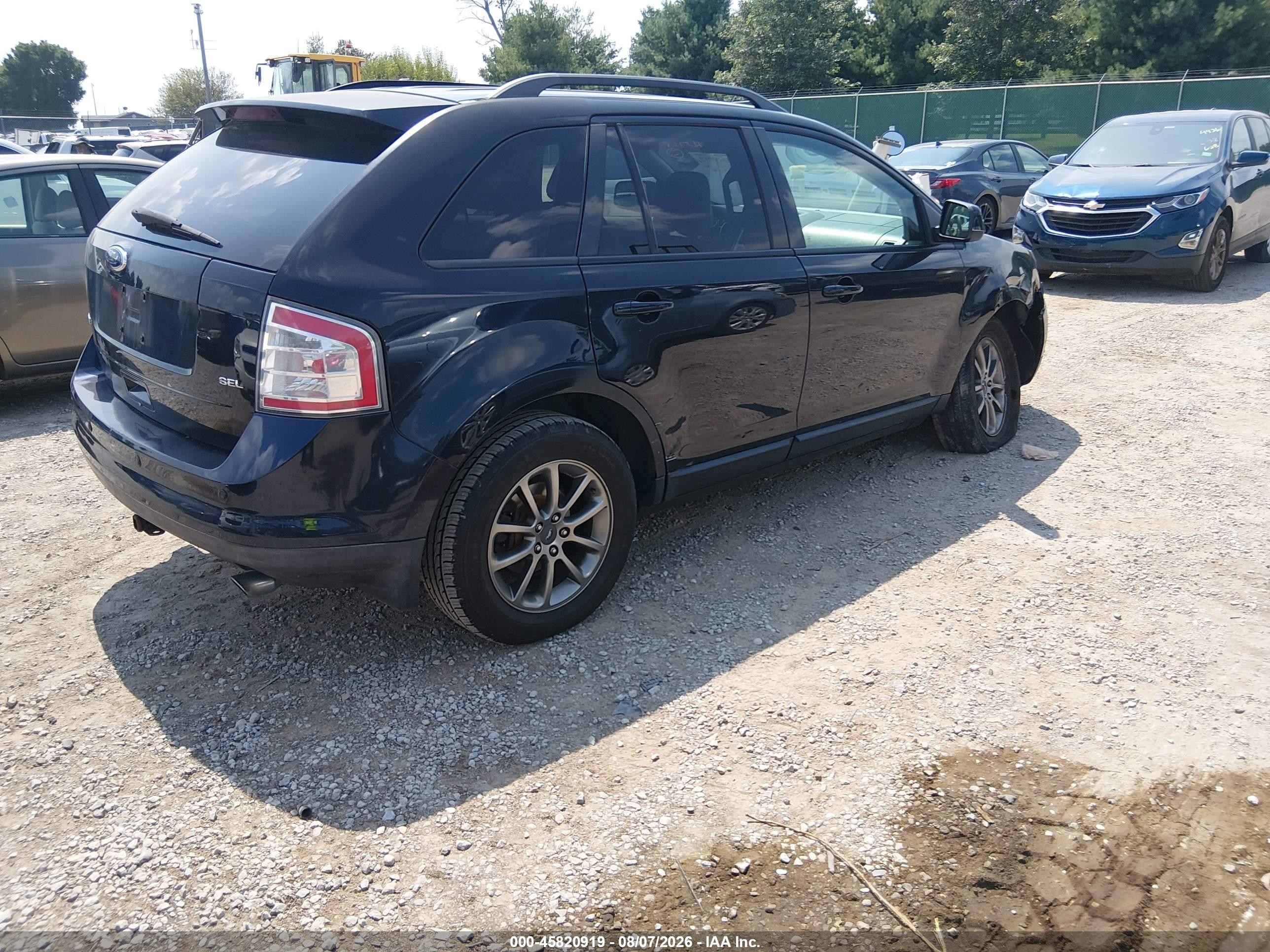 2008 Ford Edge Sel Black vin: 2FMDK38C88BB04298